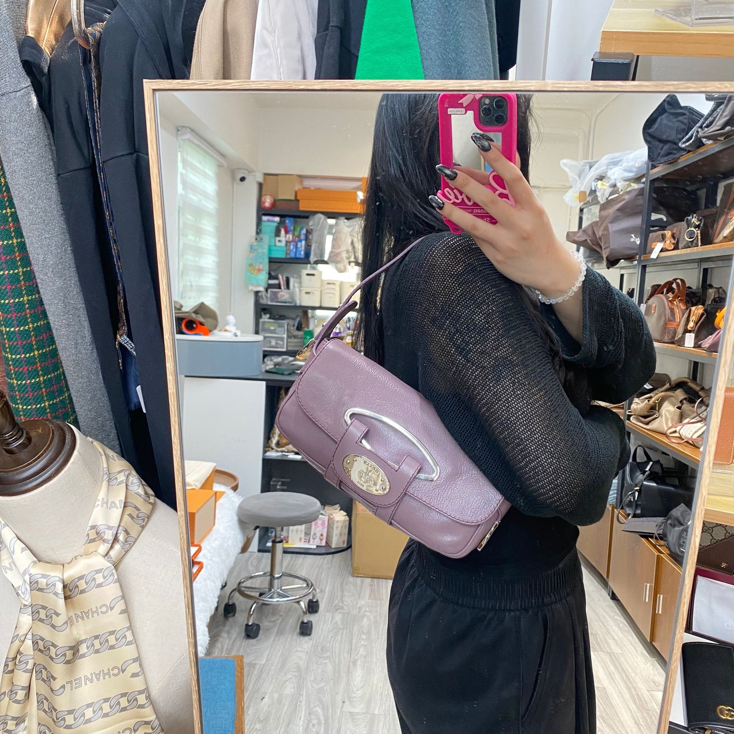 Bally 腋下袋 粉紫