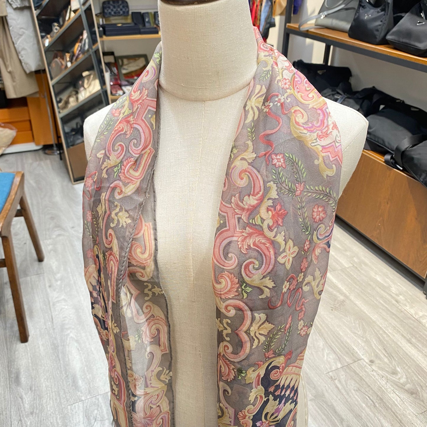 ETRO 100%真絲長絲巾