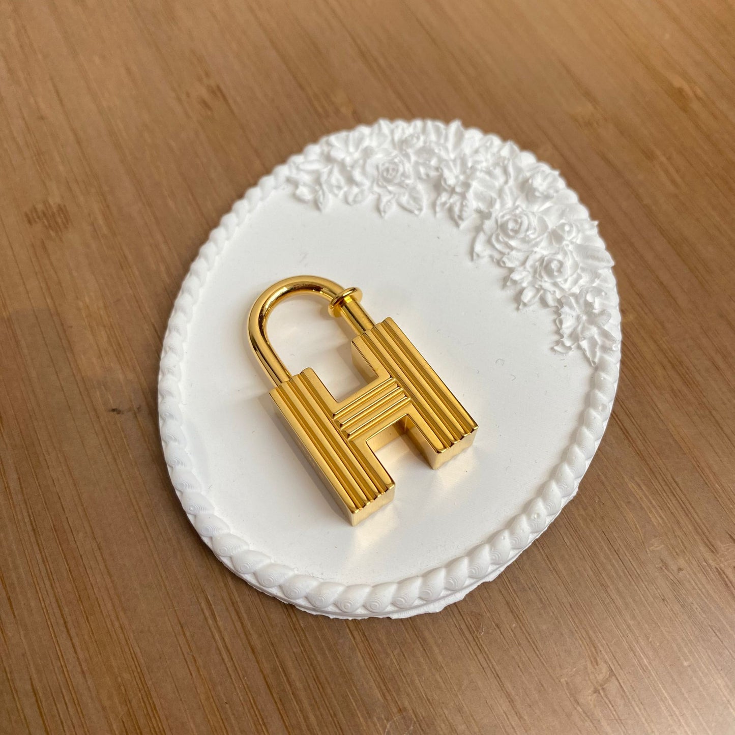 HERMES 鎖頭 金色H