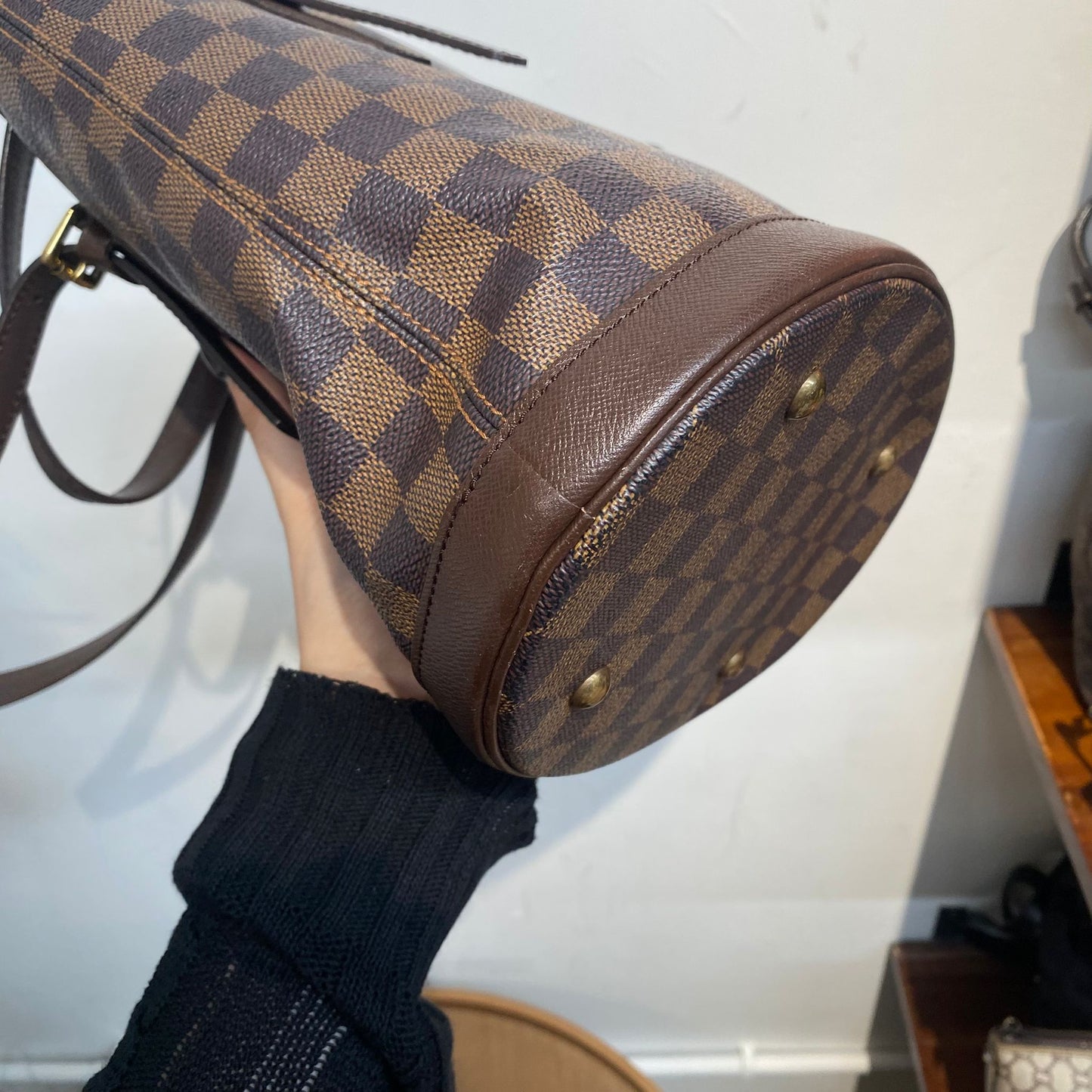LV棋盤水桶Tote