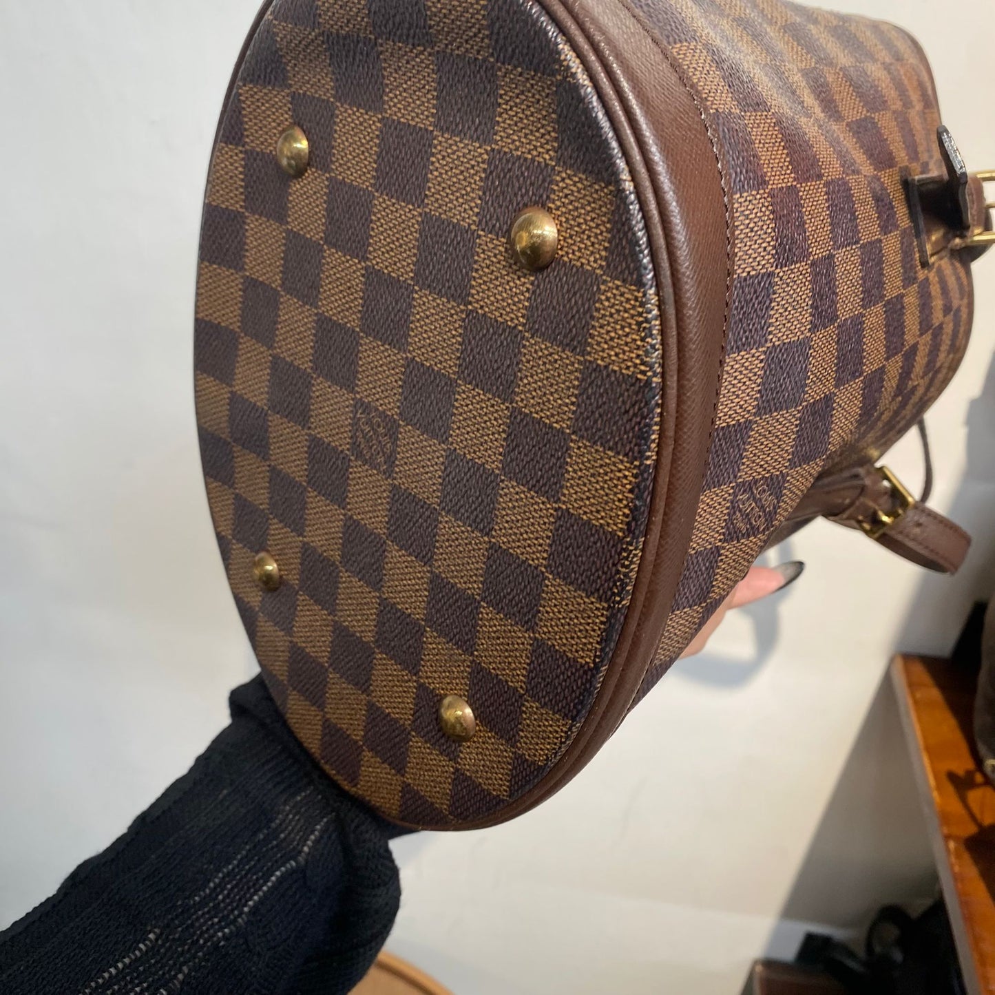 LV棋盤水桶Tote