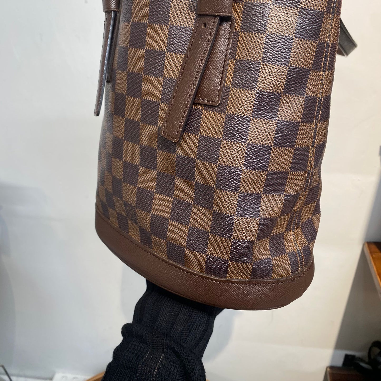 LV棋盤水桶Tote