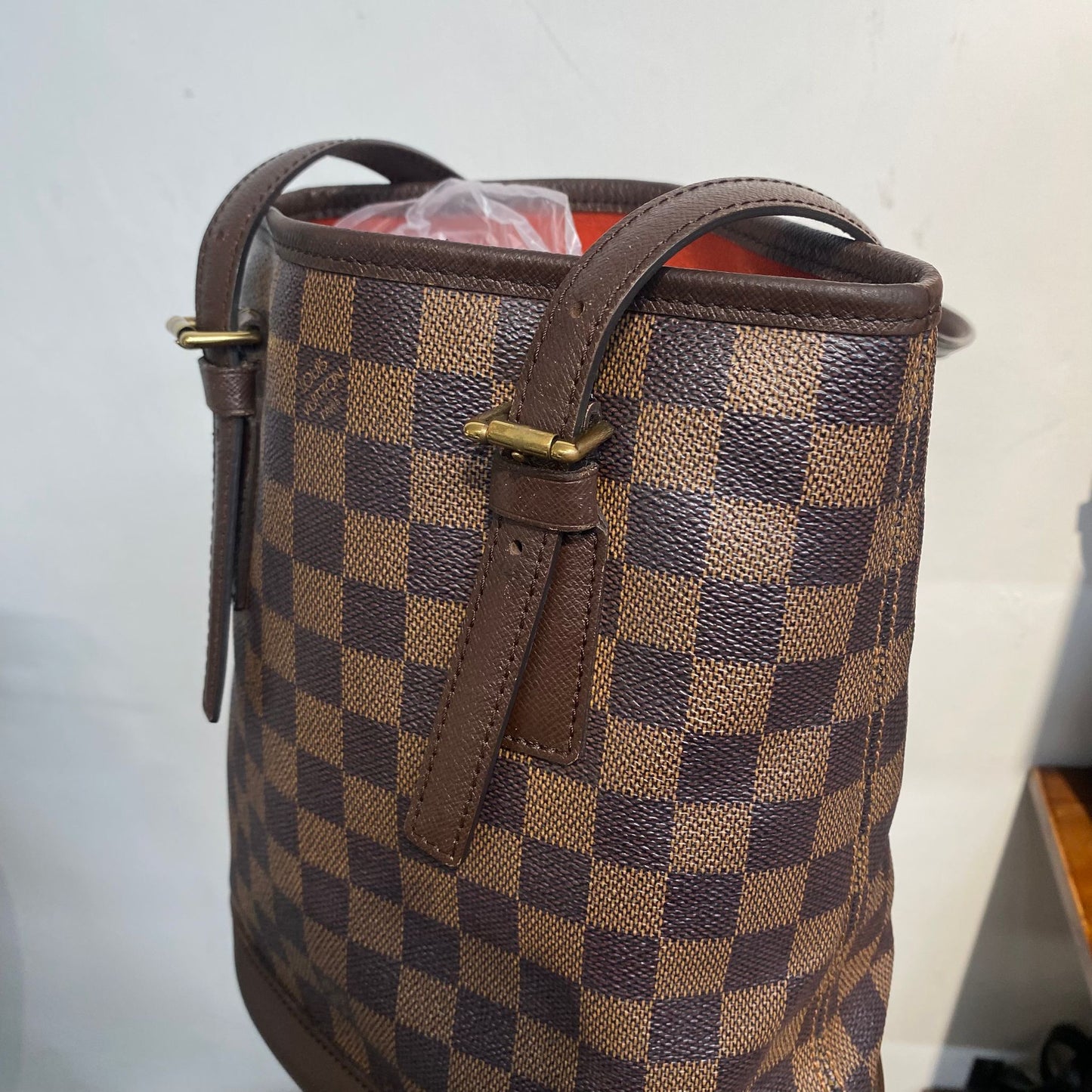 LV棋盤水桶Tote