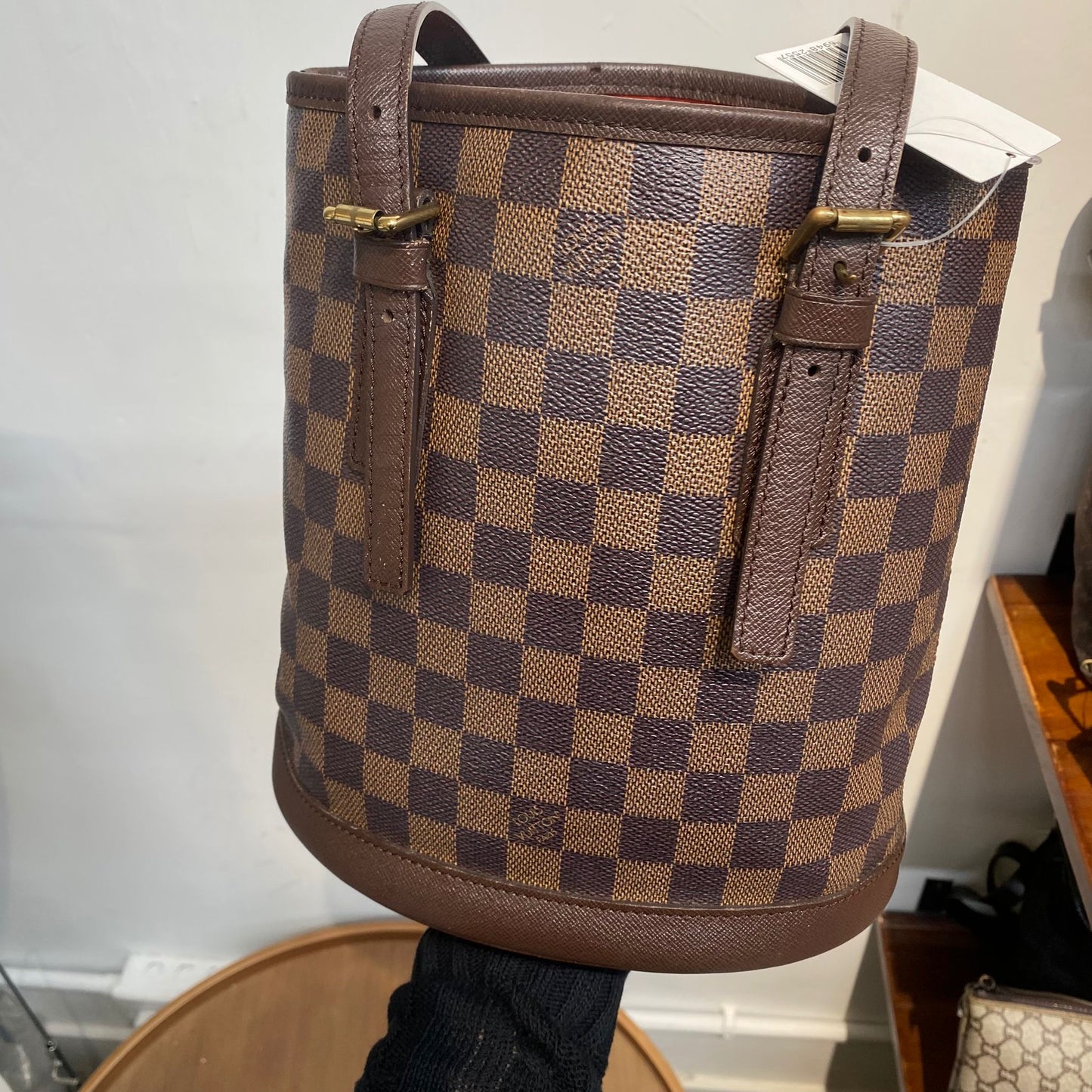 LV棋盤水桶Tote