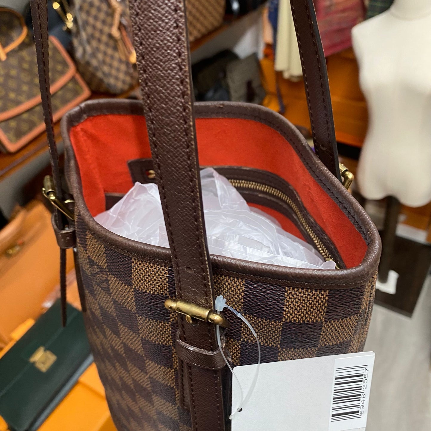 LV棋盤水桶Tote