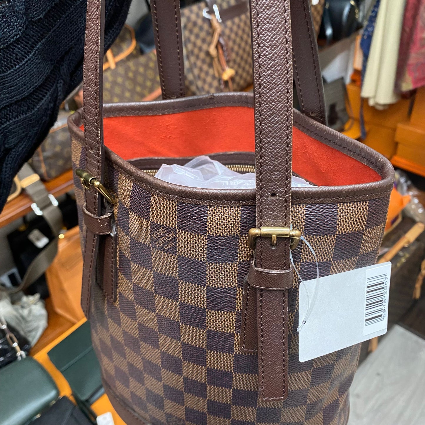 LV棋盤水桶Tote