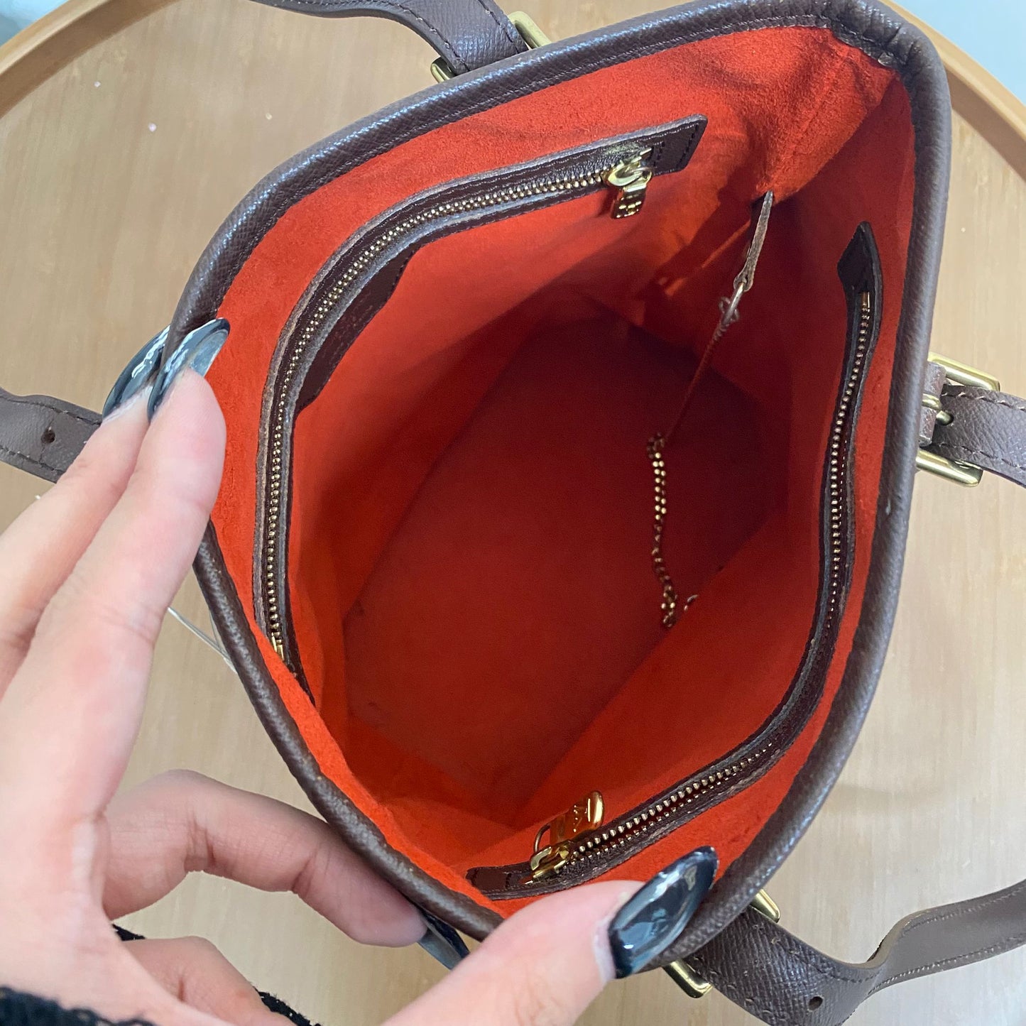 LV棋盤水桶Tote