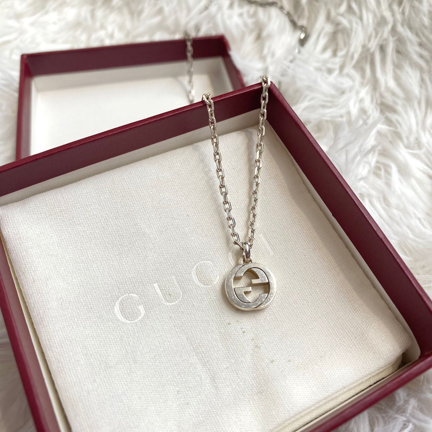 GUCCI 925純銀頸鏈 有盒有塵袋