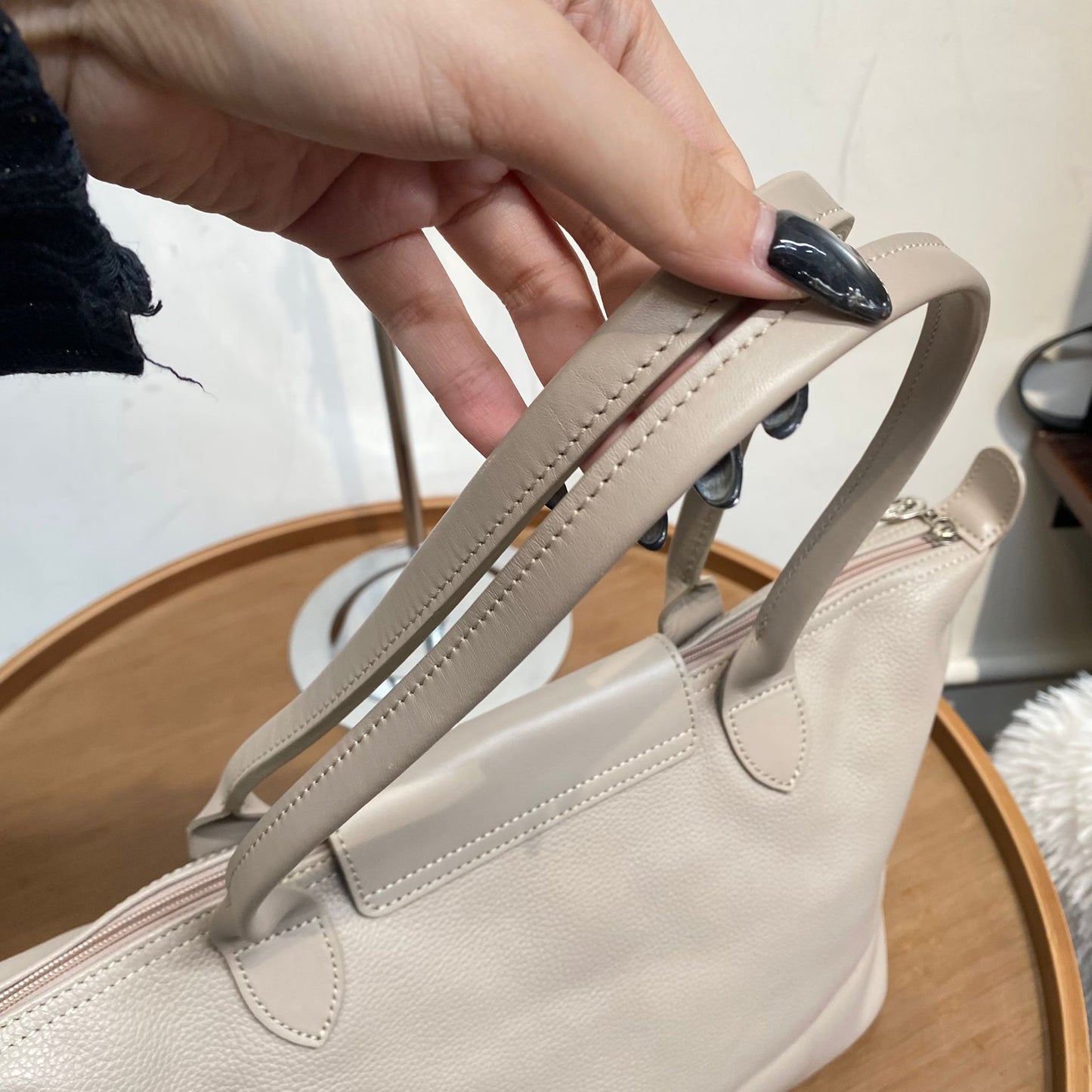 LongChamp Tote 真皮杏色