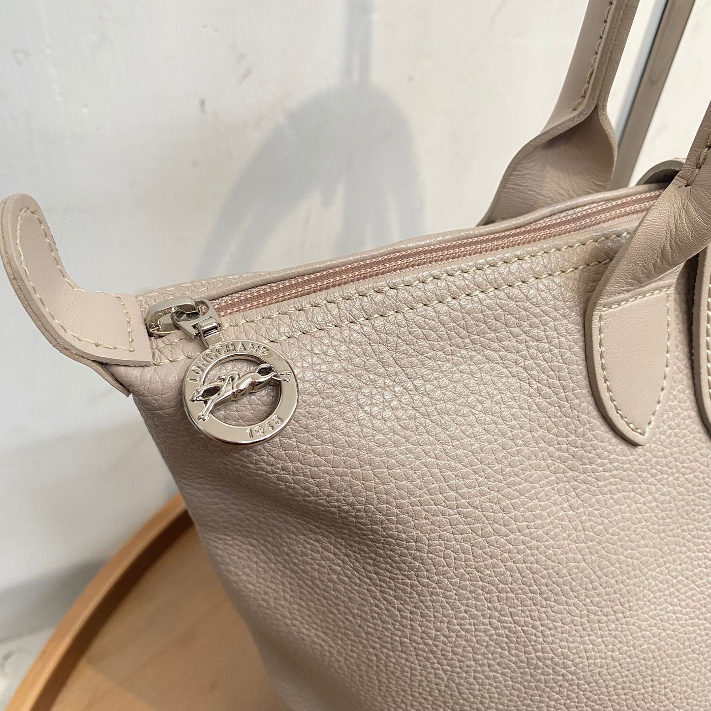 LongChamp Tote 真皮杏色