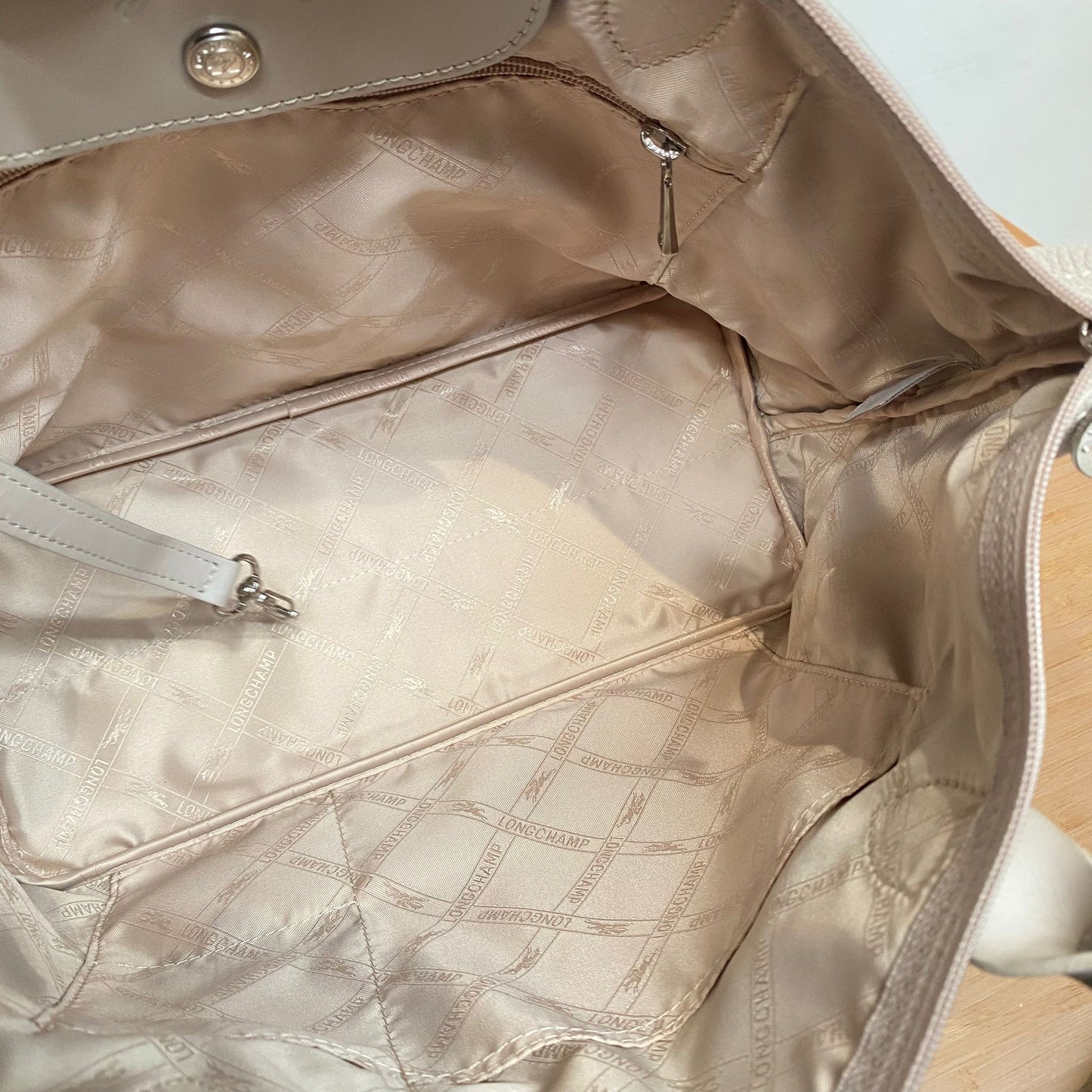 LongChamp Tote 真皮杏色