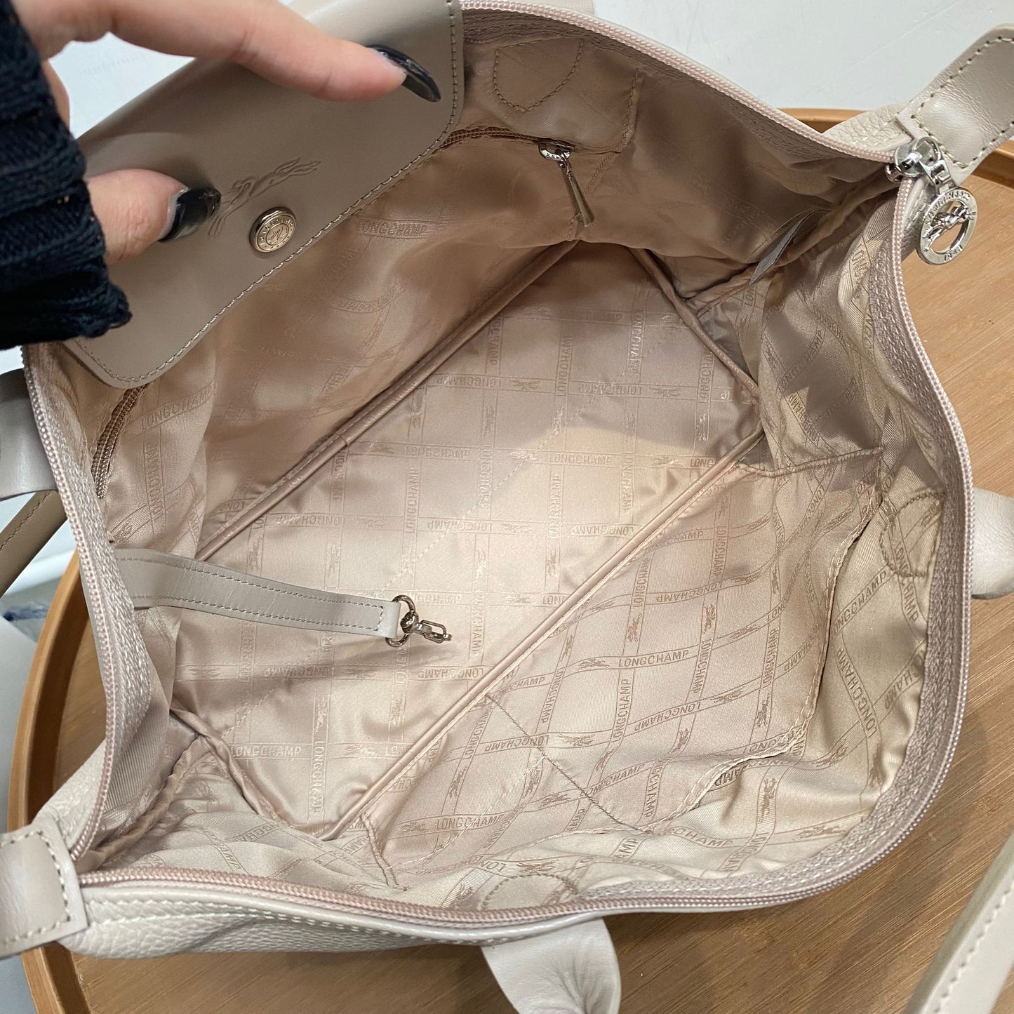 LongChamp Tote 真皮杏色