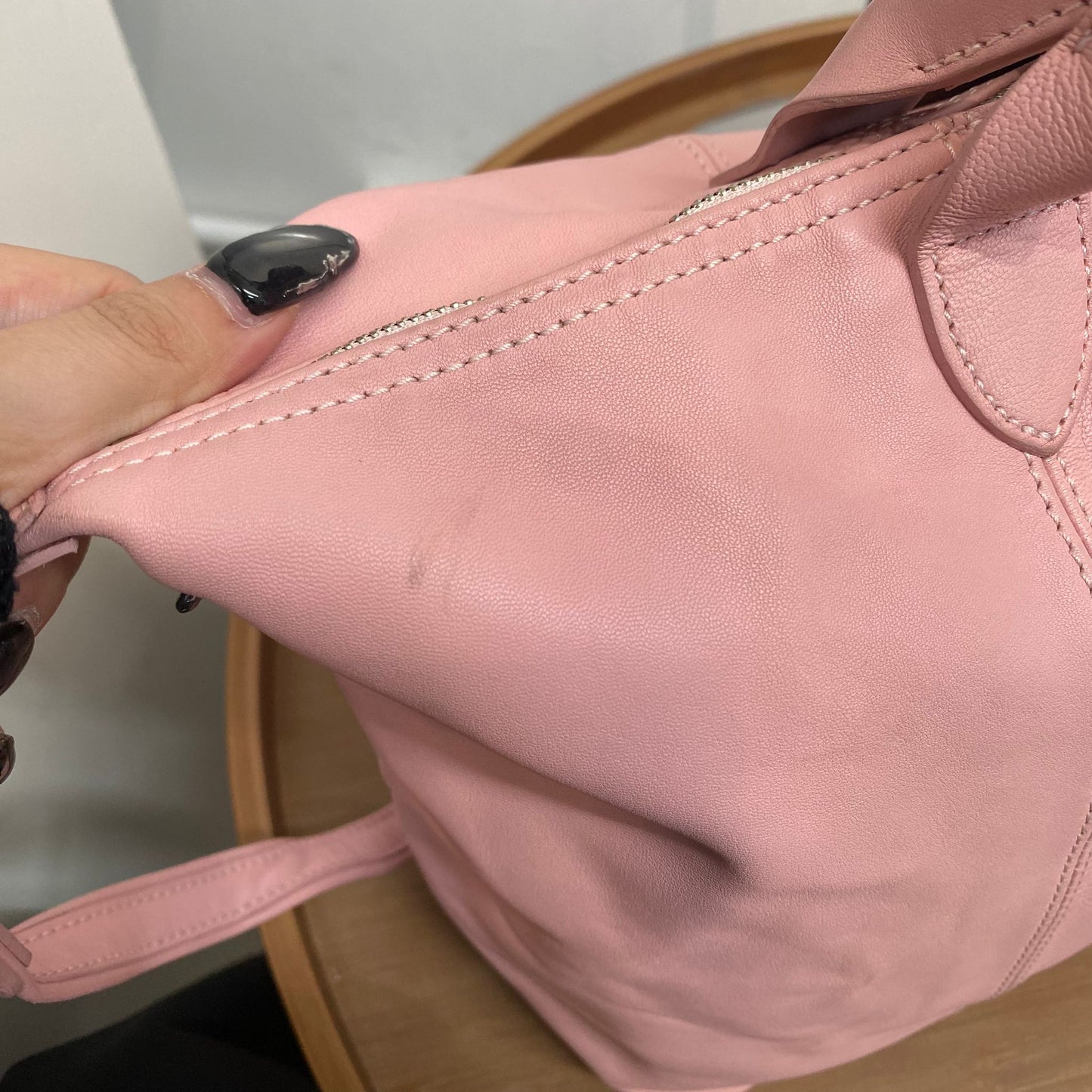LongChamp Tote 真皮粉紅色