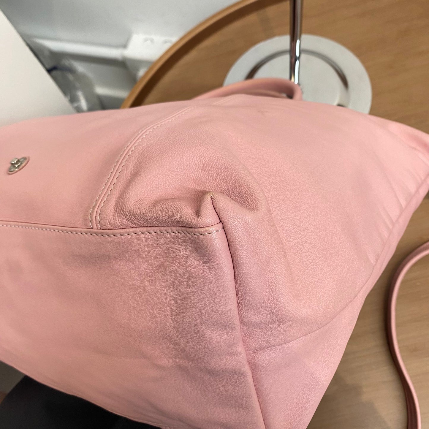 LongChamp Tote 真皮粉紅色