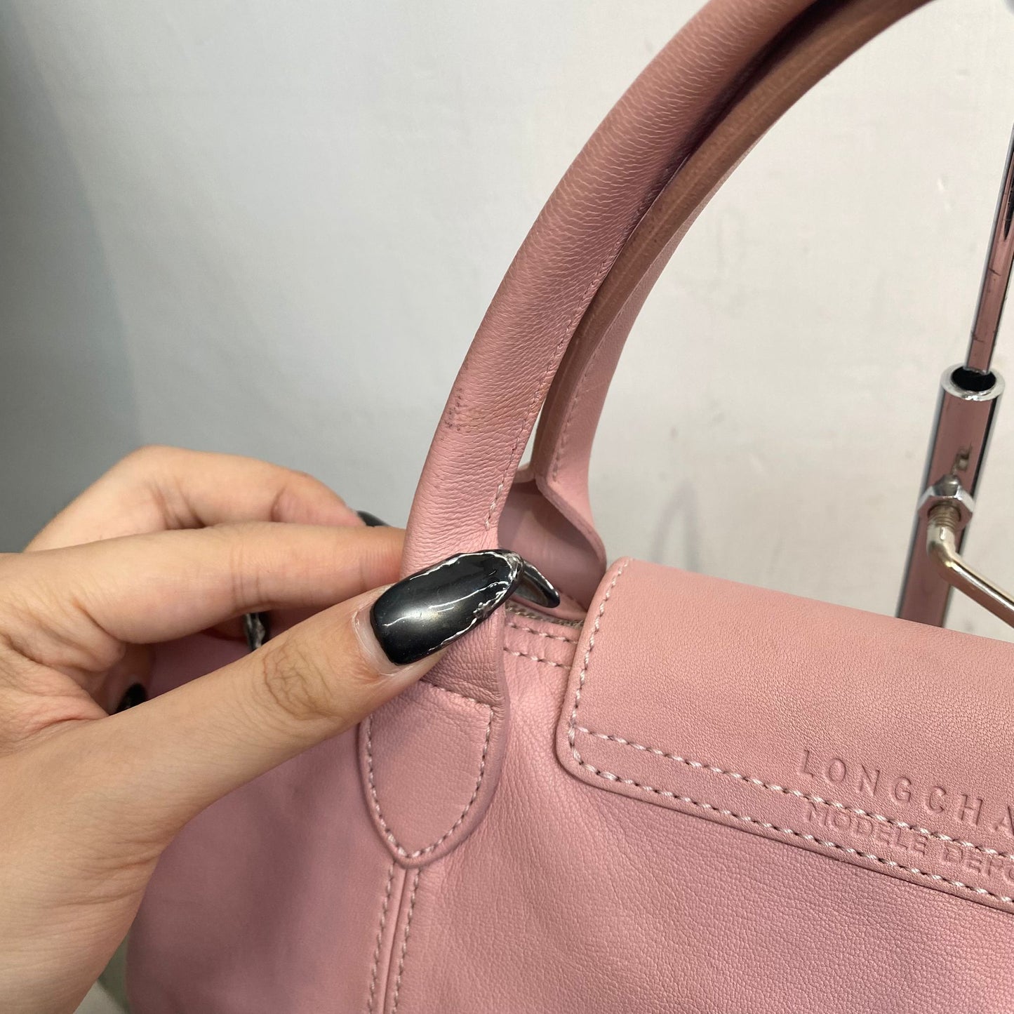 LongChamp Tote 真皮粉紅色