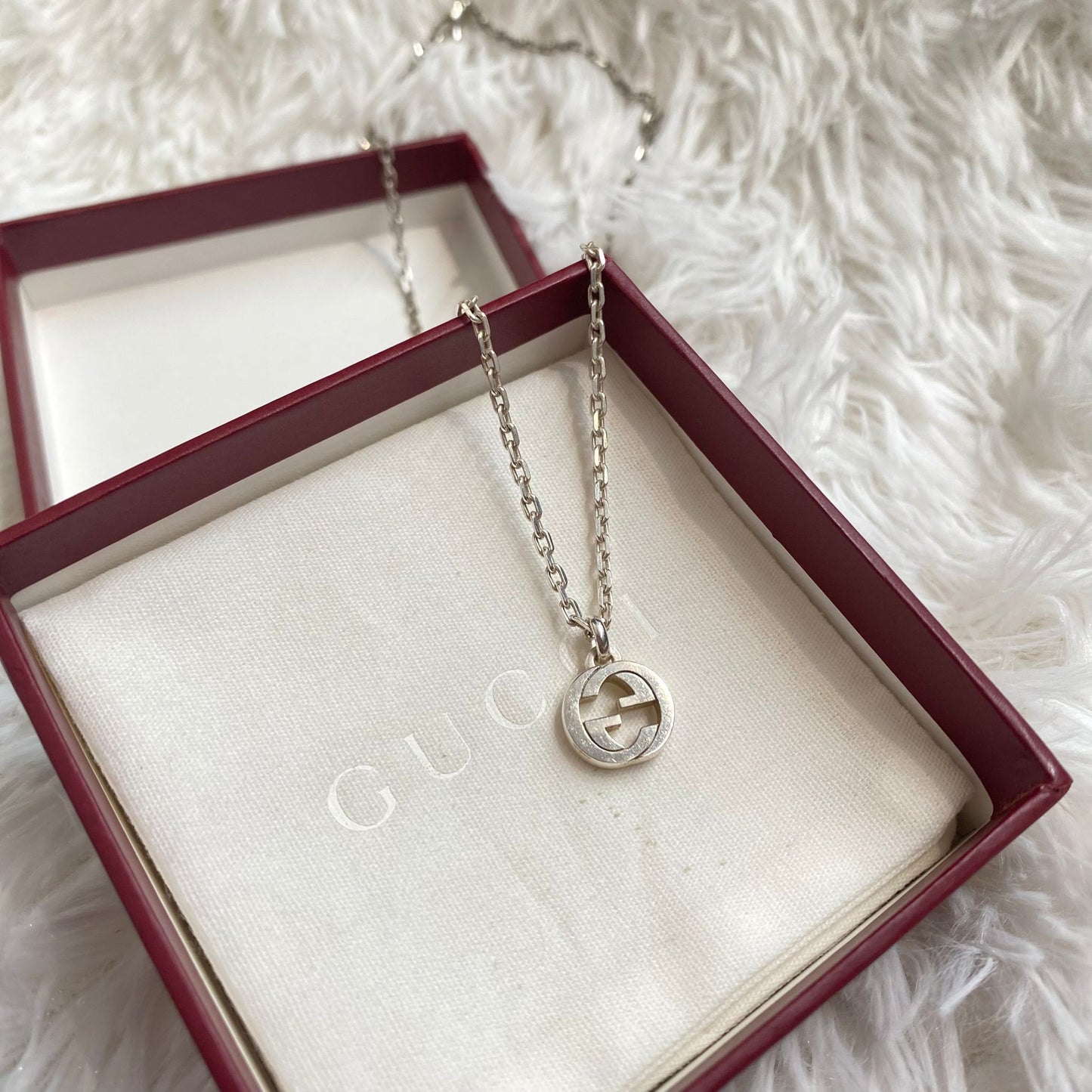 GUCCI 925純銀頸鏈 有盒有塵袋