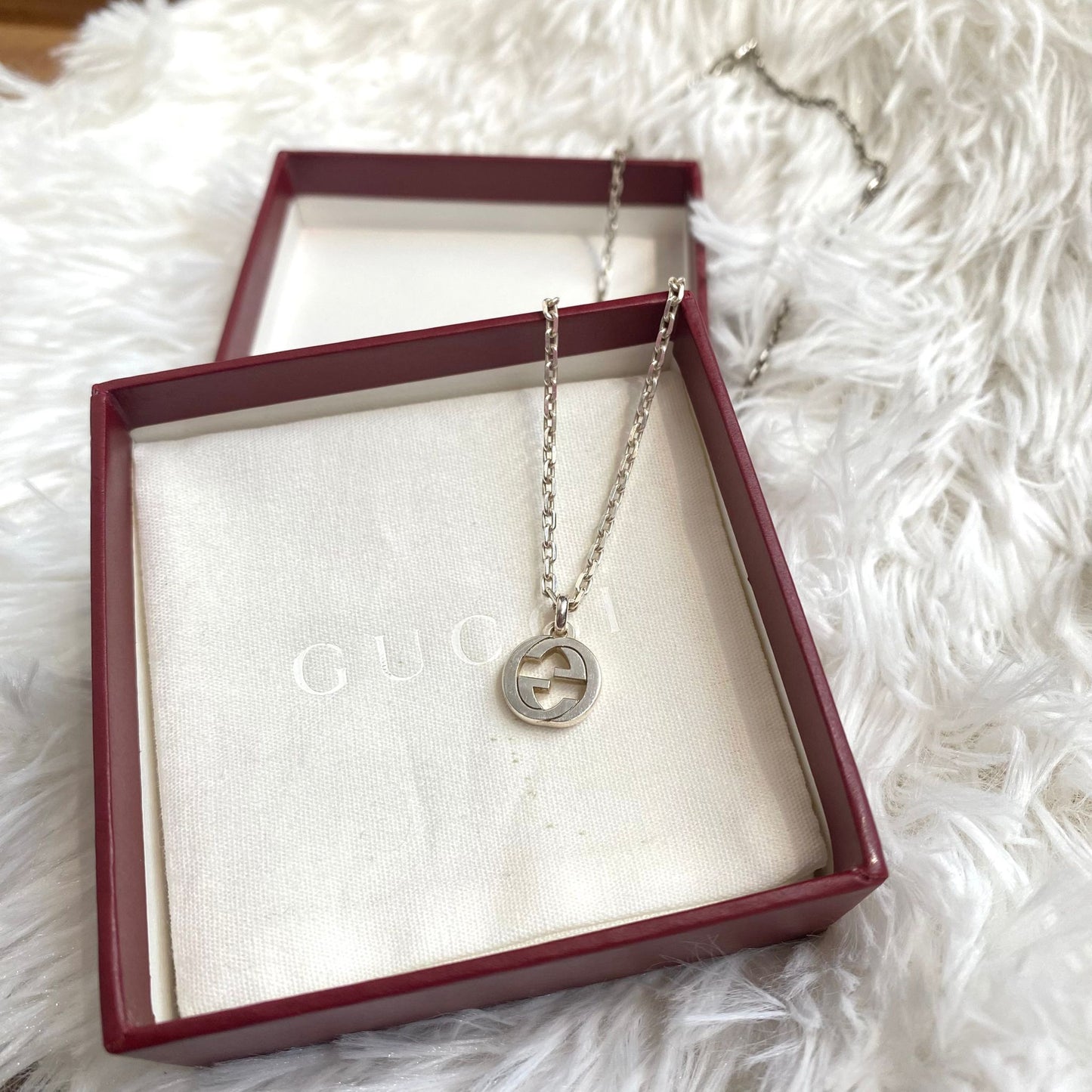 GUCCI 925純銀頸鏈 有盒有塵袋