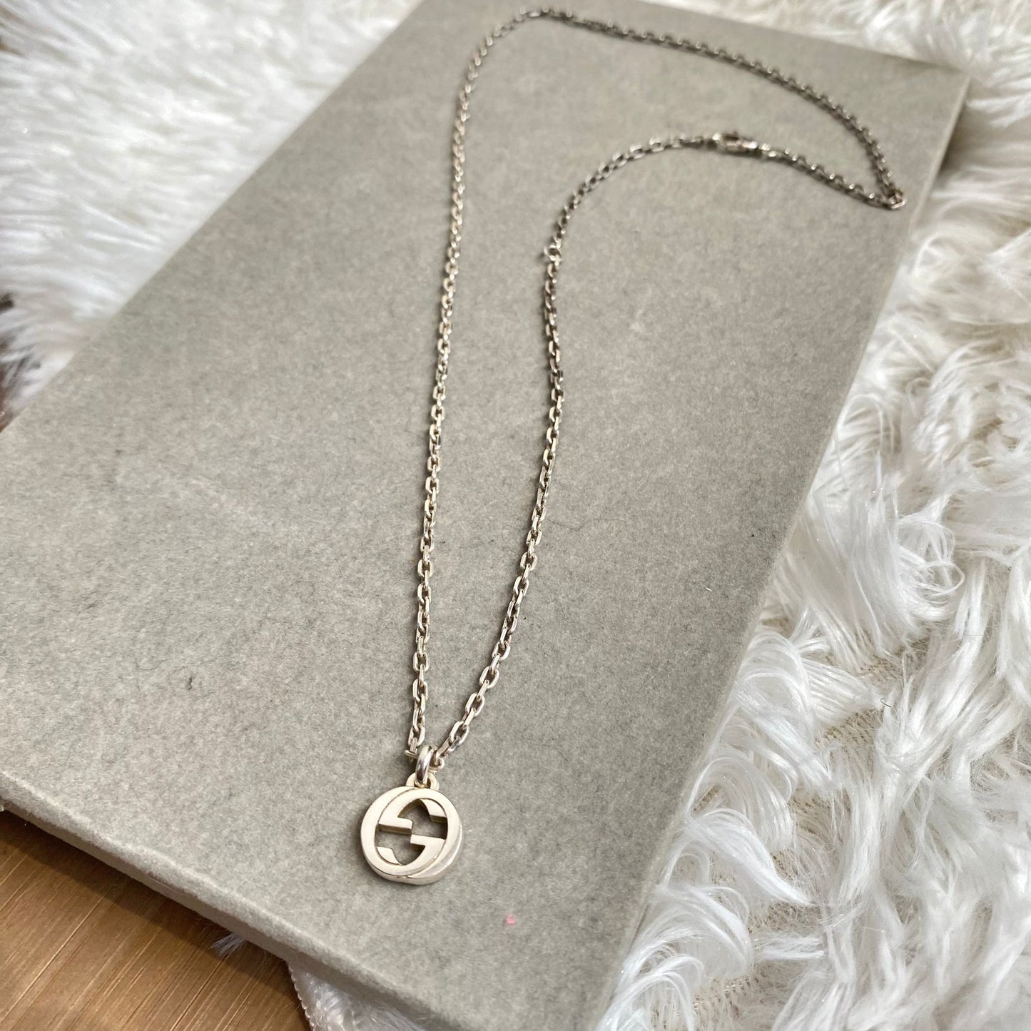 GUCCI 925純銀頸鏈 有盒有塵袋