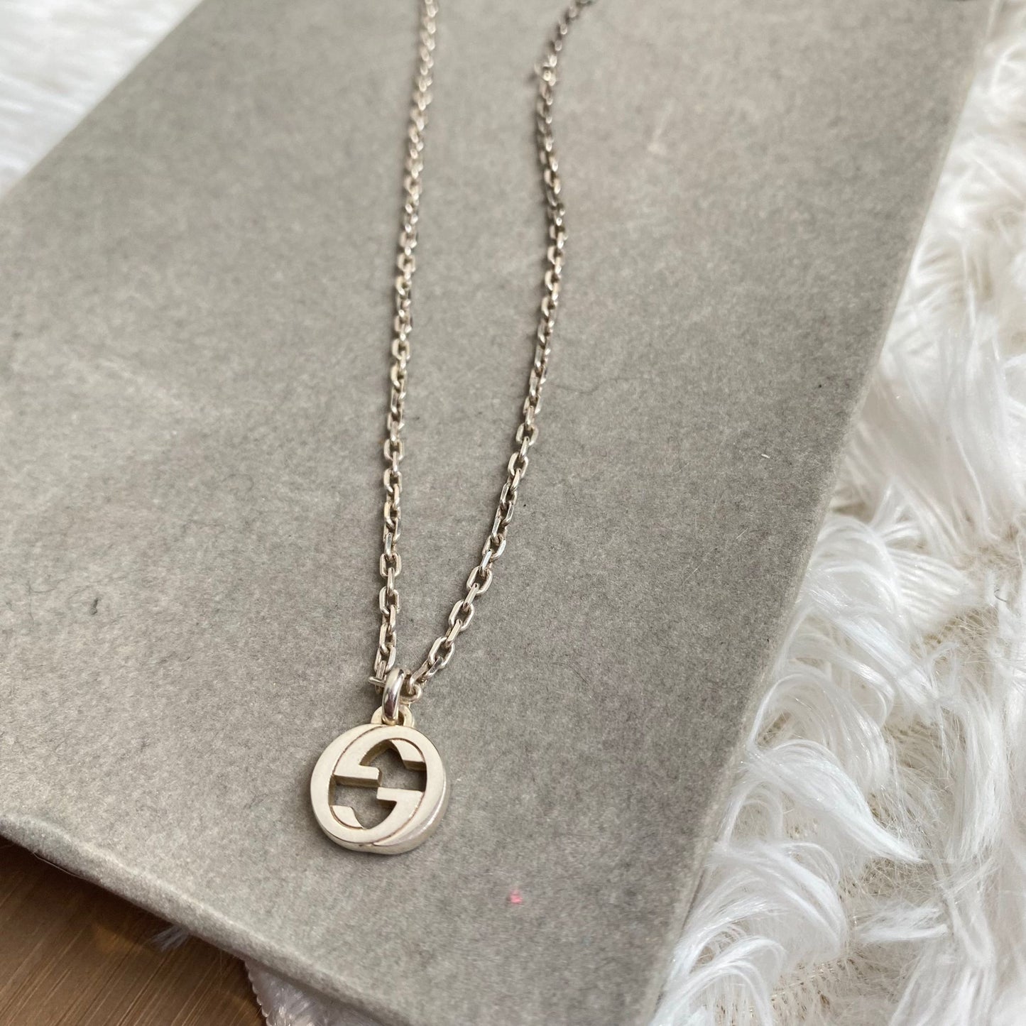 GUCCI 925純銀頸鏈 有盒有塵袋