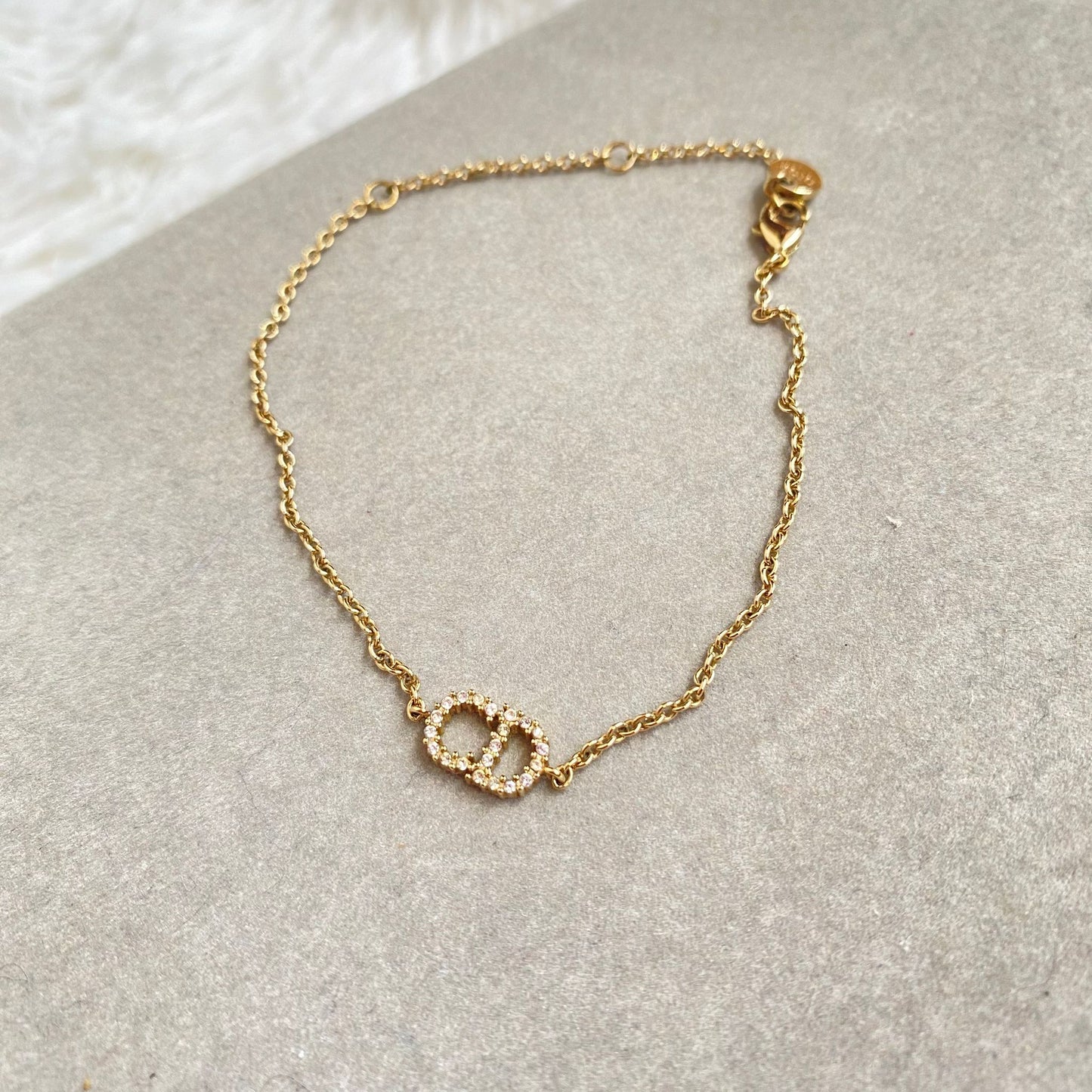 DIOR 金色CD手鏈