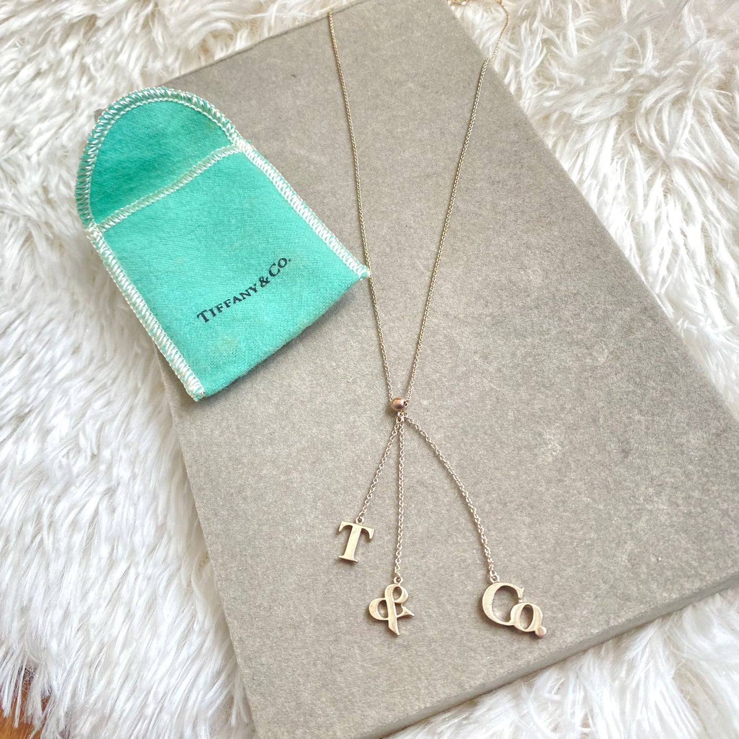 Tiffany 925純銀字母頸鏈 有塵袋