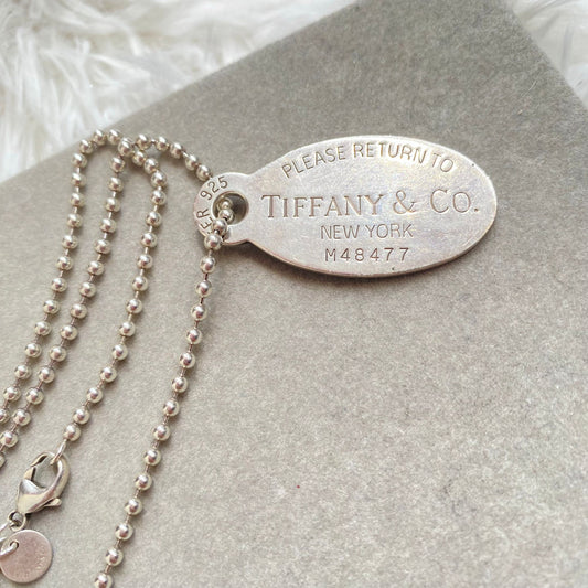 Tiffany 925純銀牌仔長頸鏈