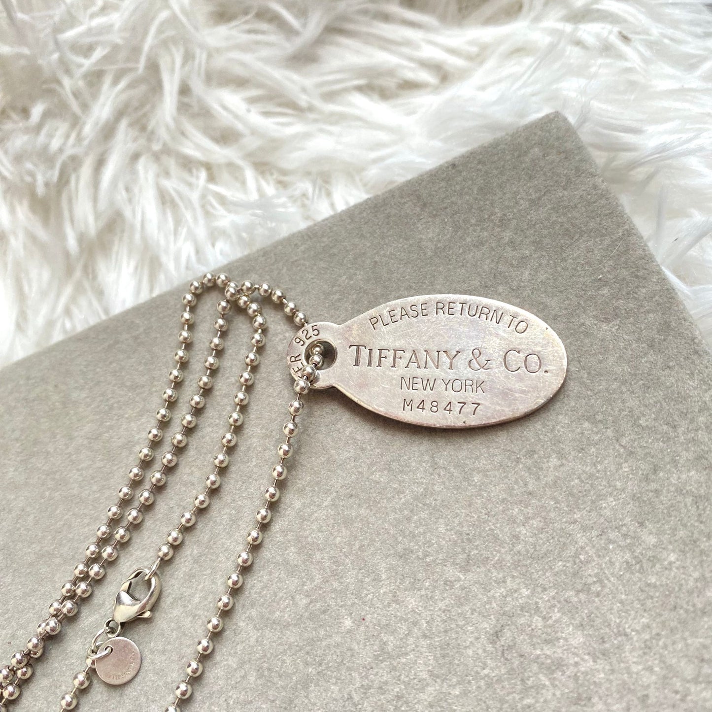 Tiffany 925純銀牌仔長頸鏈