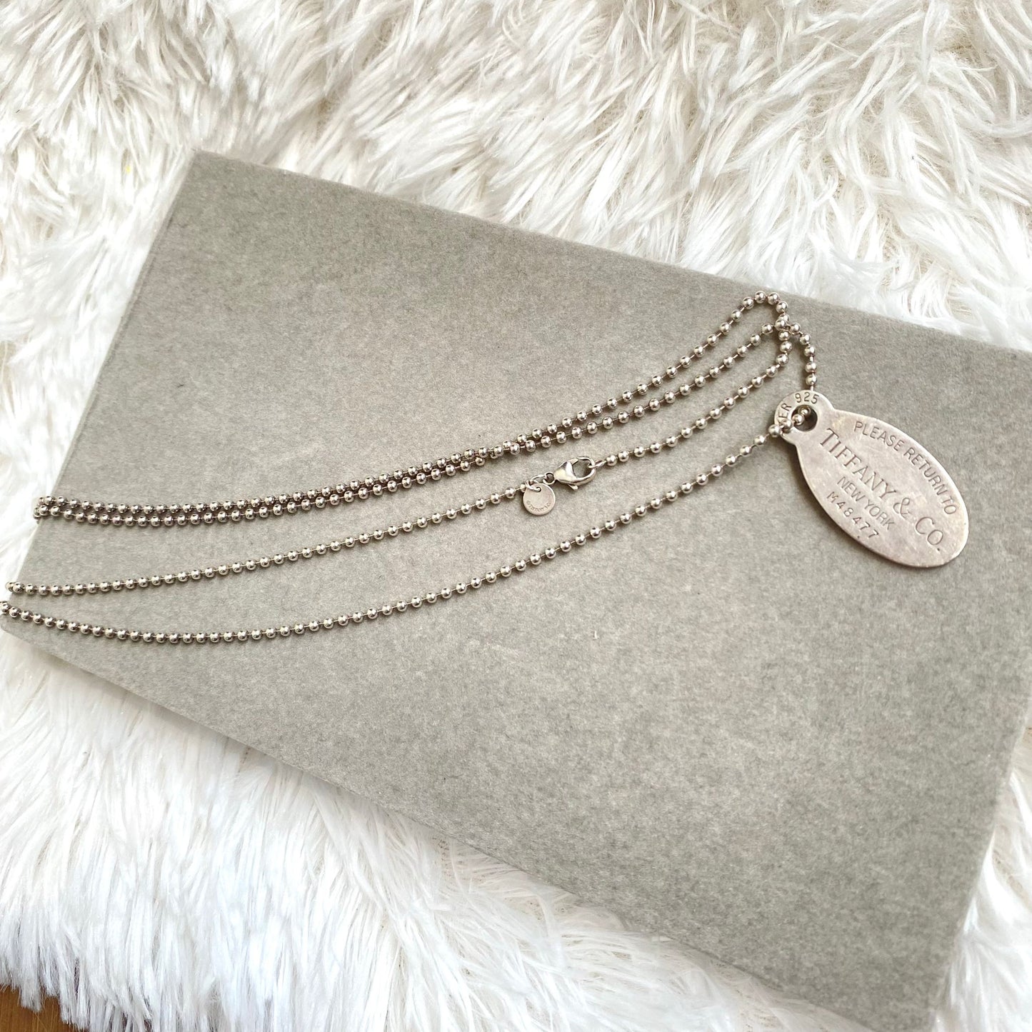 Tiffany 925純銀牌仔長頸鏈