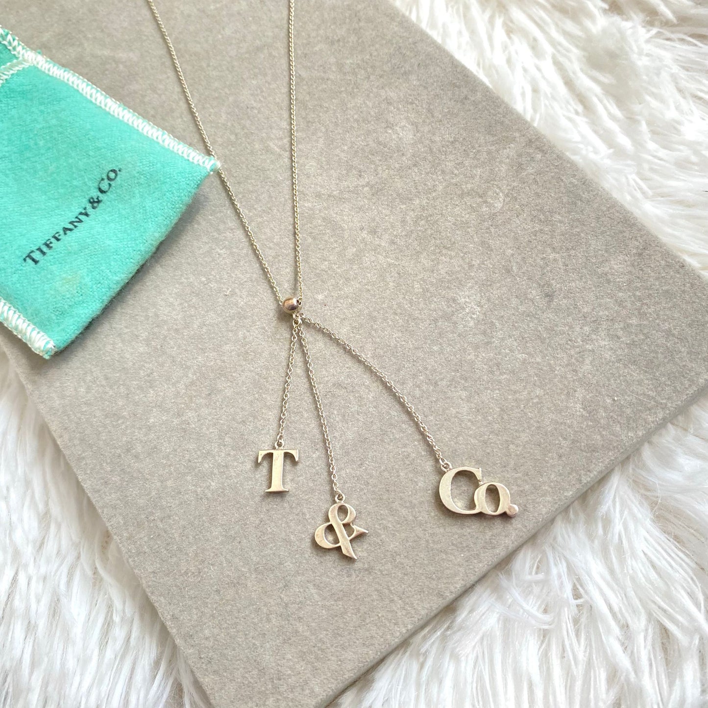 Tiffany 925純銀字母頸鏈 有塵袋