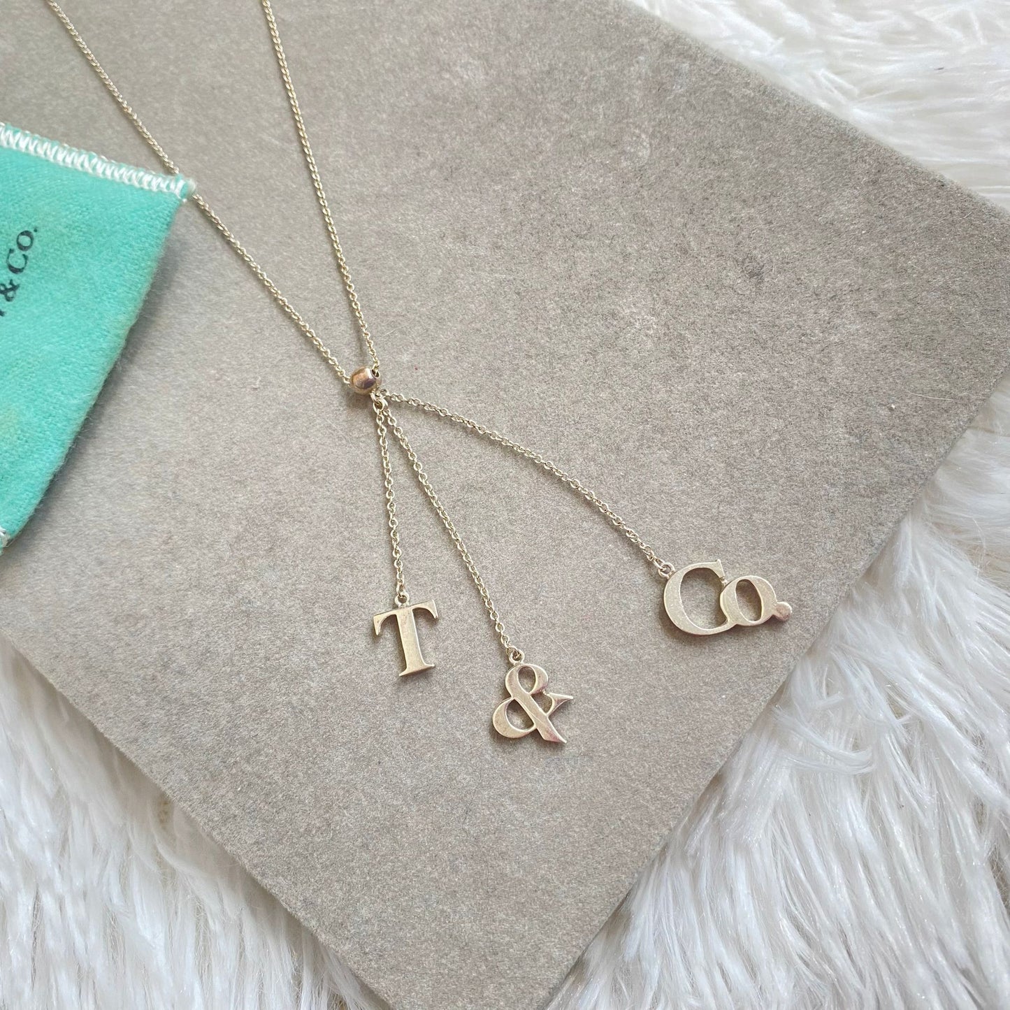 Tiffany 925純銀字母頸鏈 有塵袋