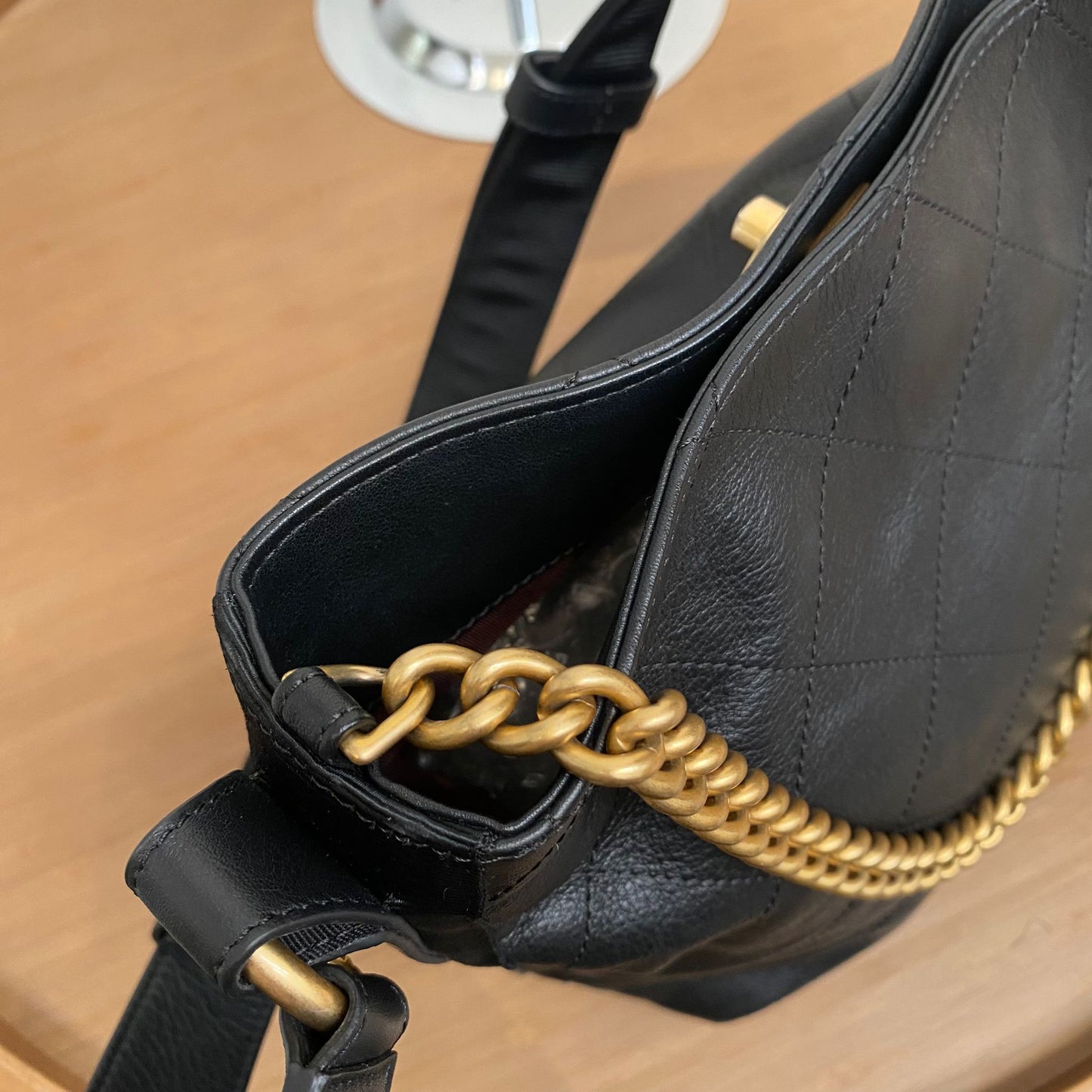 Chanel Quilted Leather Button Up Hobo Bag