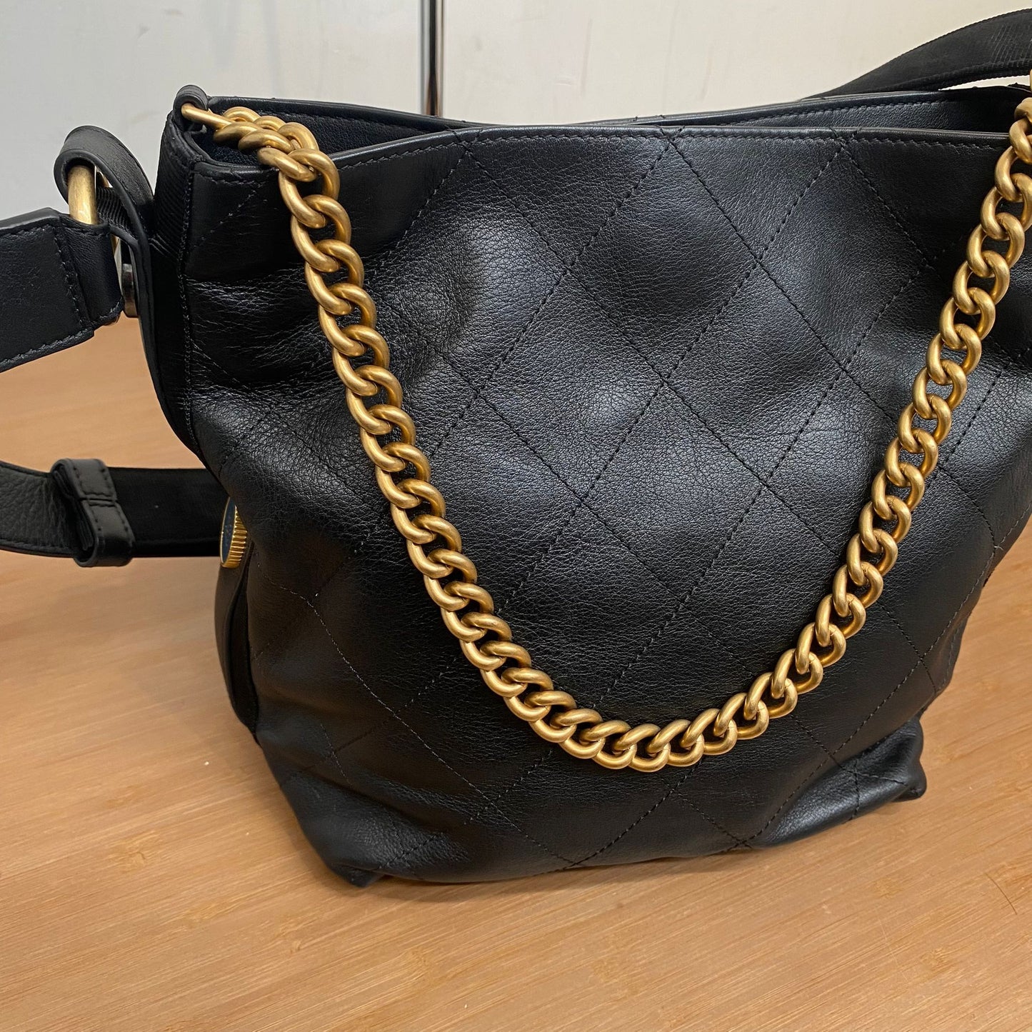 Chanel Quilted Leather Button Up Hobo Bag