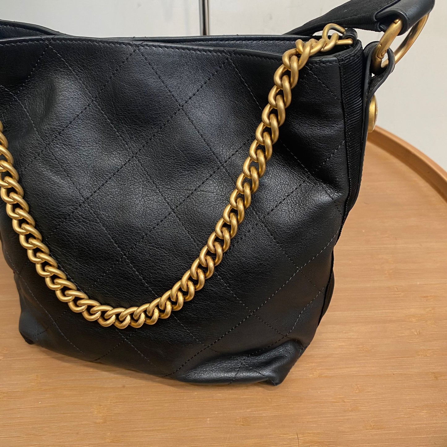 Chanel Quilted Leather Button Up Hobo Bag