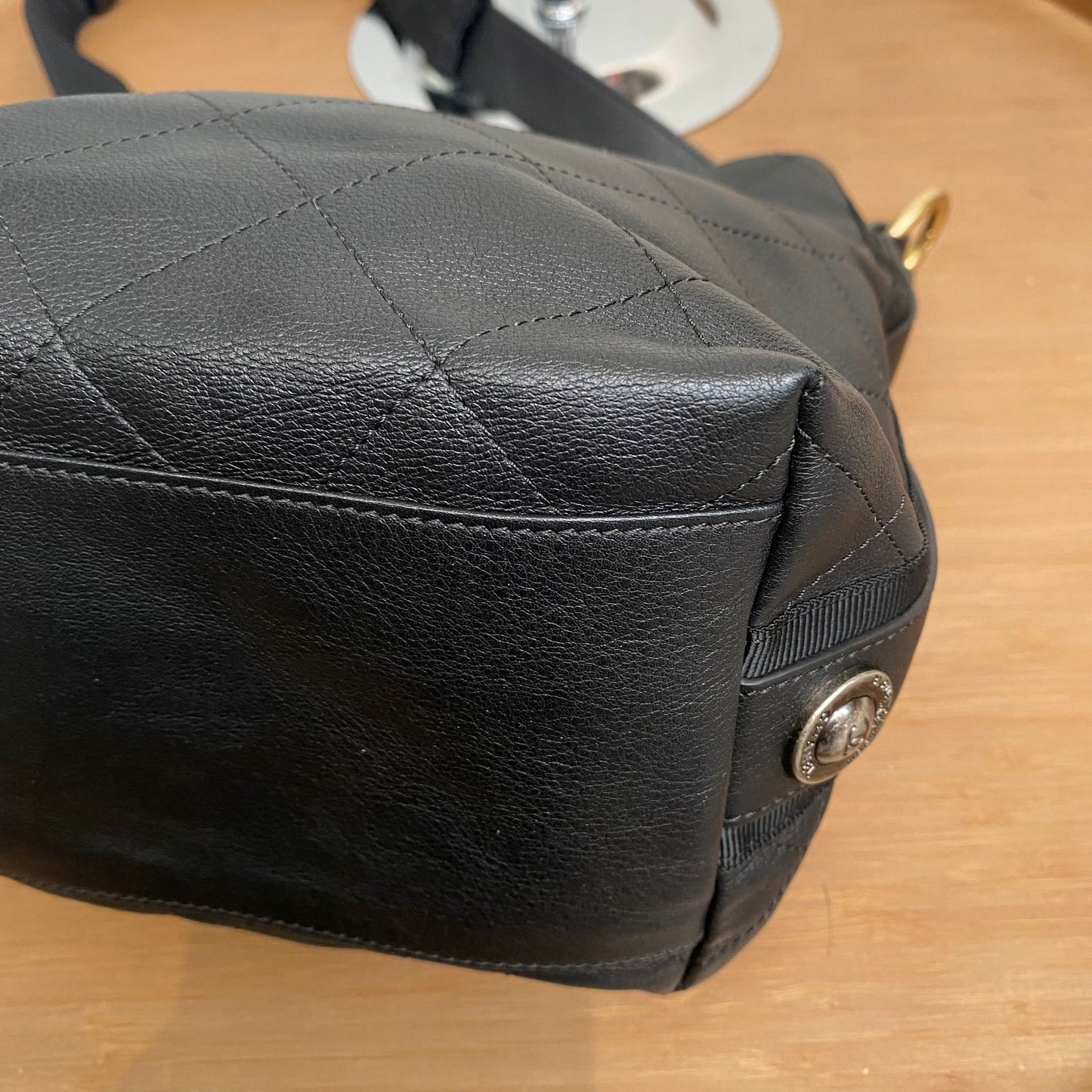 Chanel Quilted Leather Button Up Hobo Bag