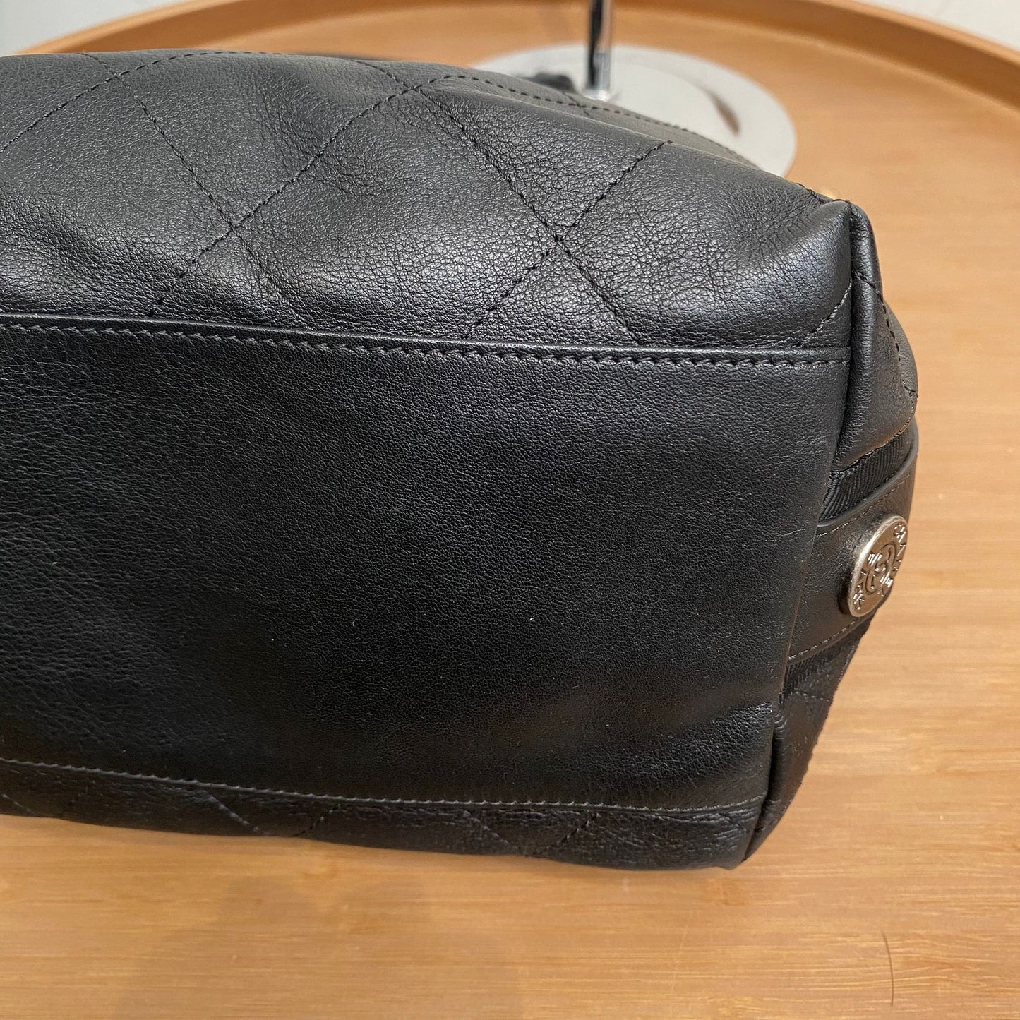 Chanel Quilted Leather Button Up Hobo Bag