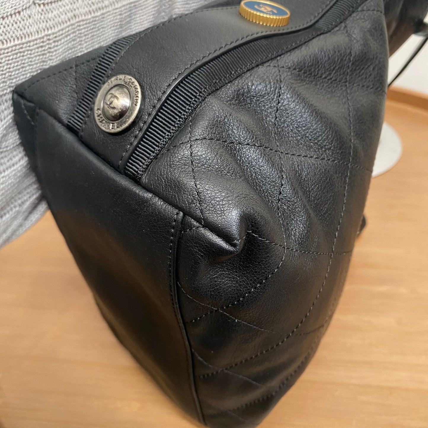 Chanel Quilted Leather Button Up Hobo Bag