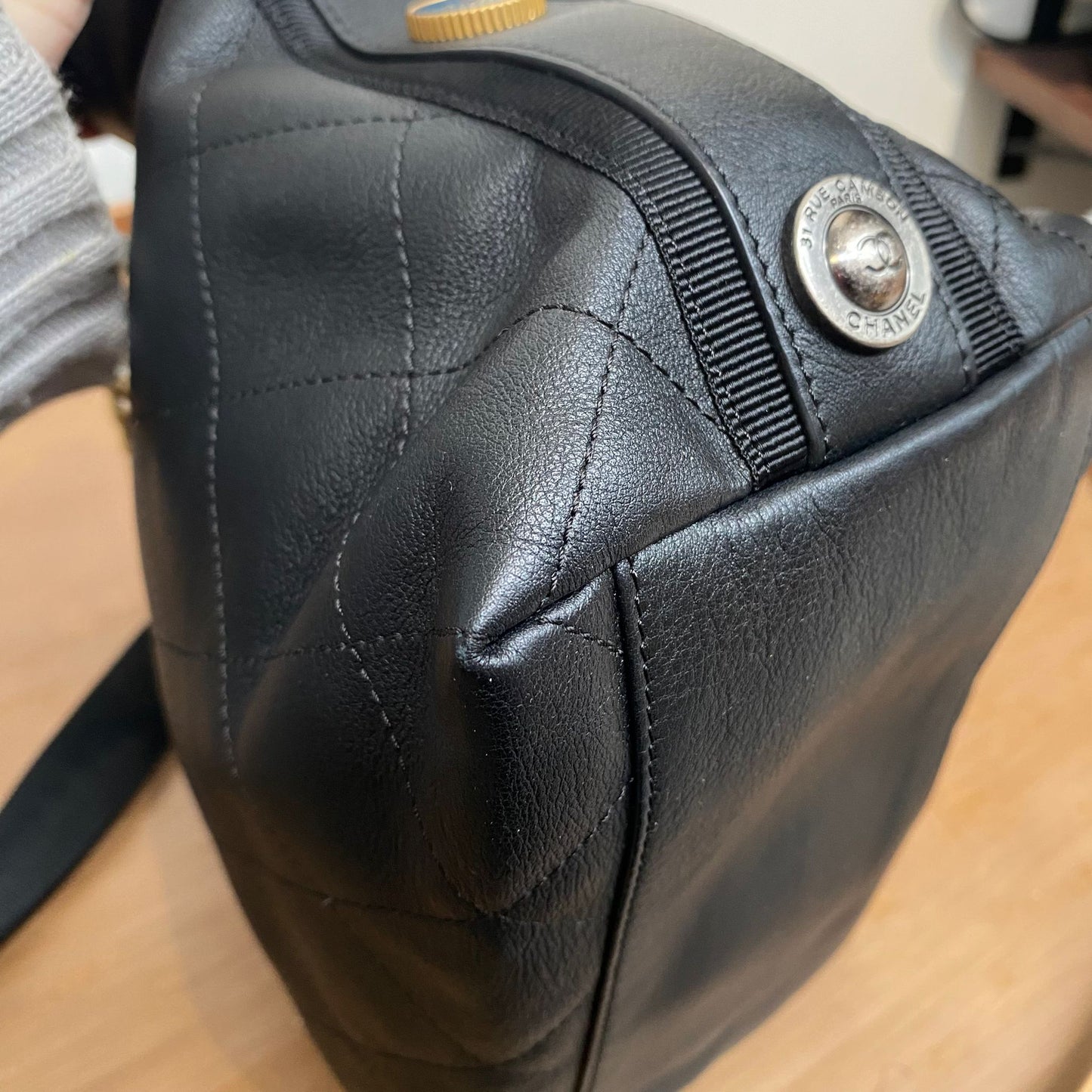 Chanel Quilted Leather Button Up Hobo Bag