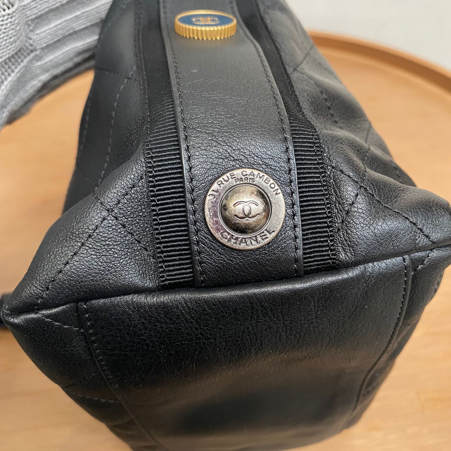 Chanel Quilted Leather Button Up Hobo Bag