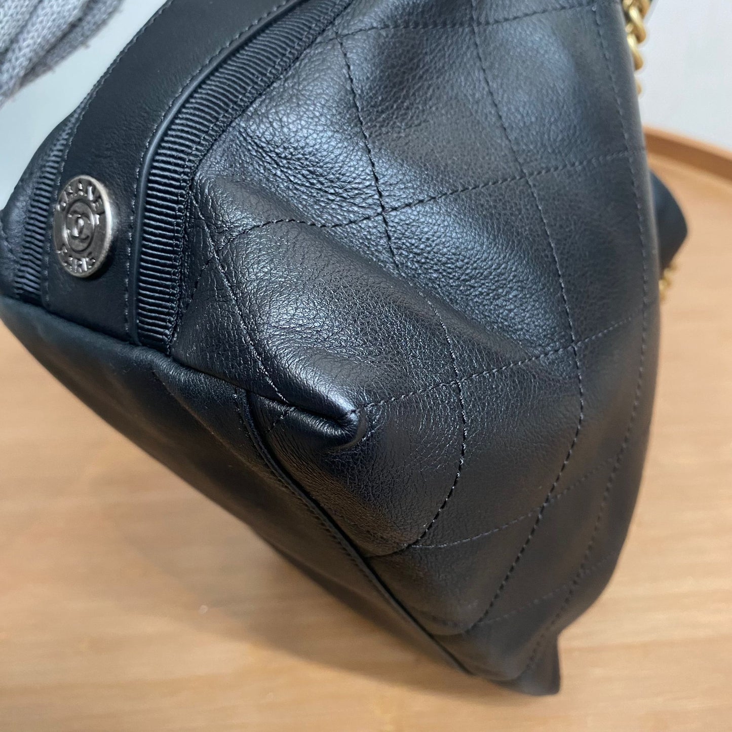 Chanel Quilted Leather Button Up Hobo Bag