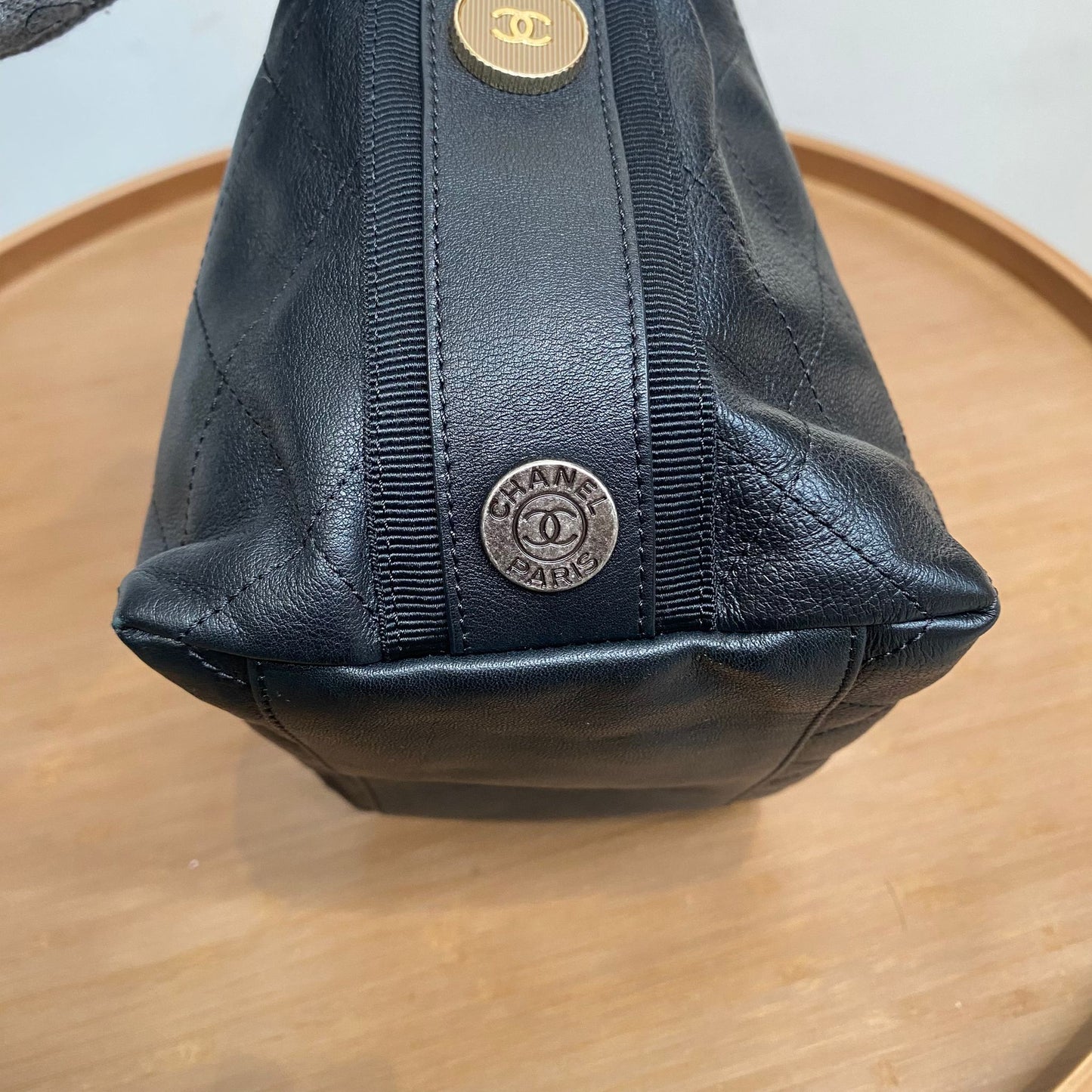 Chanel Quilted Leather Button Up Hobo Bag