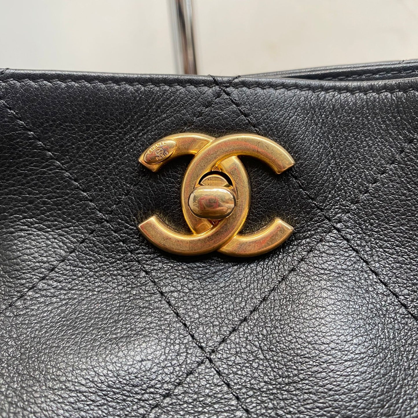 Chanel Quilted Leather Button Up Hobo Bag