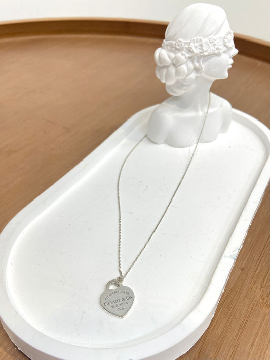 Tiffany &co 純銀頸鏈 心心牌