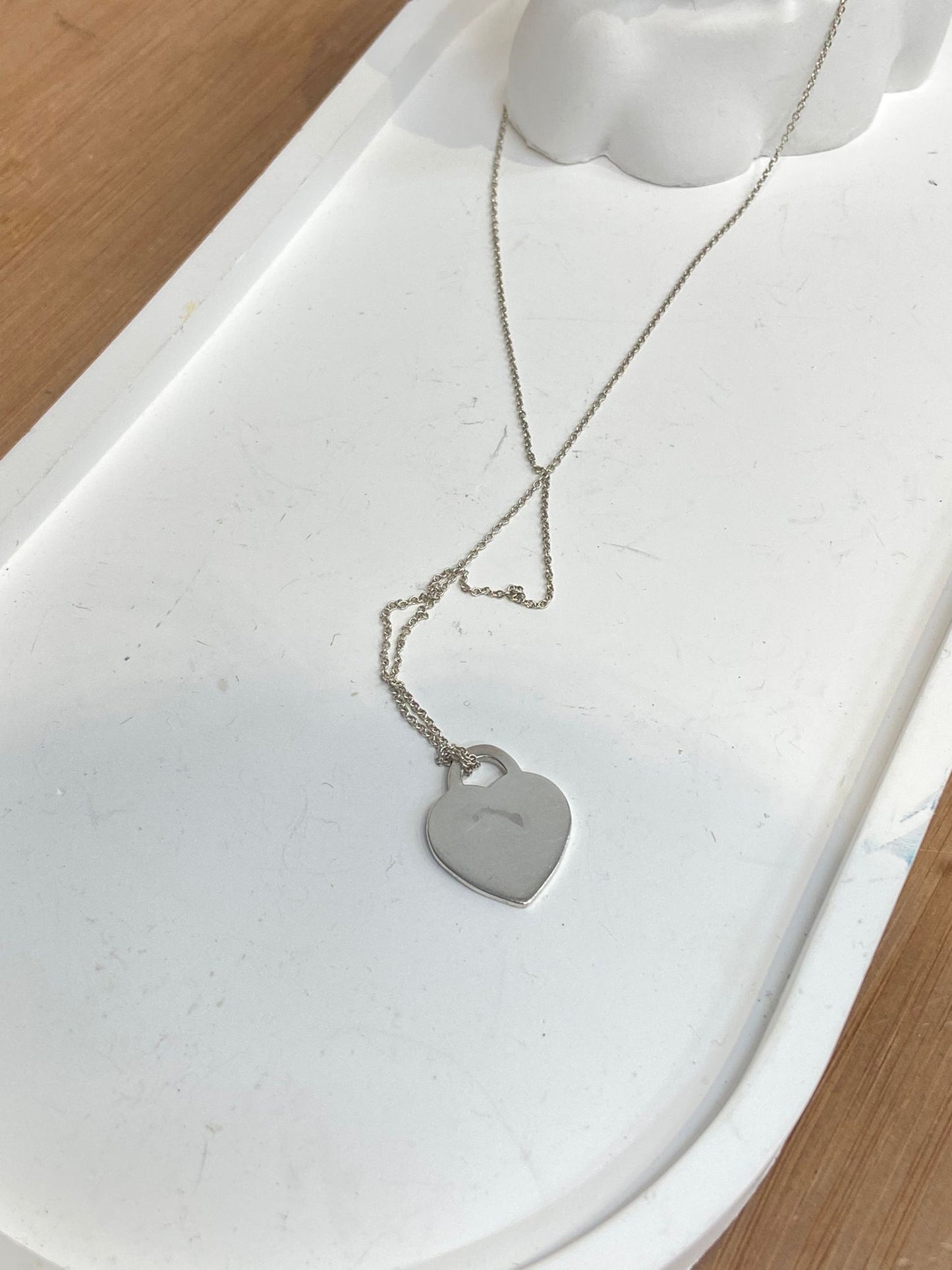 Tiffany &co 純銀頸鏈 心心牌