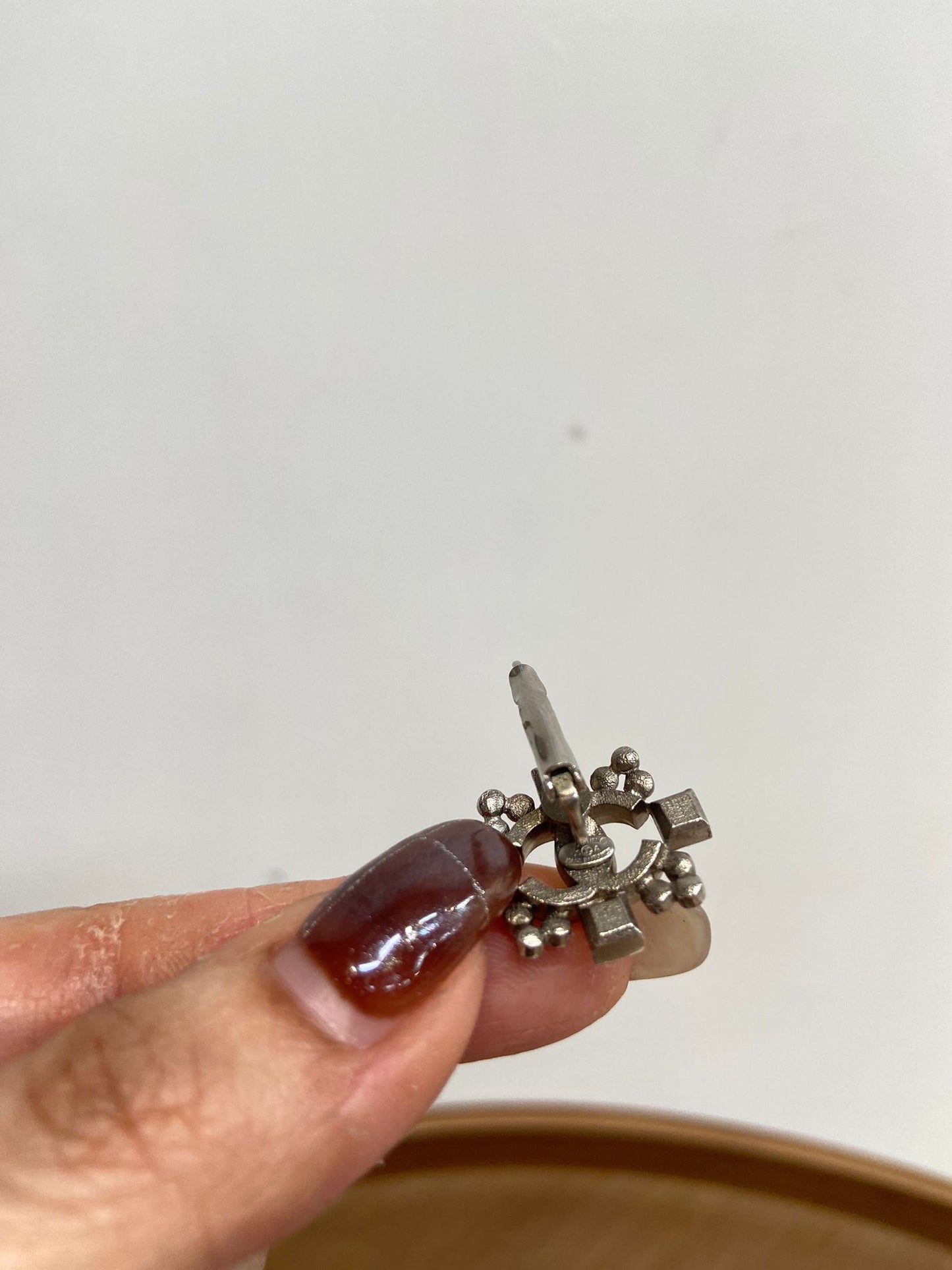 Chanel 復古銀色 吊耳環