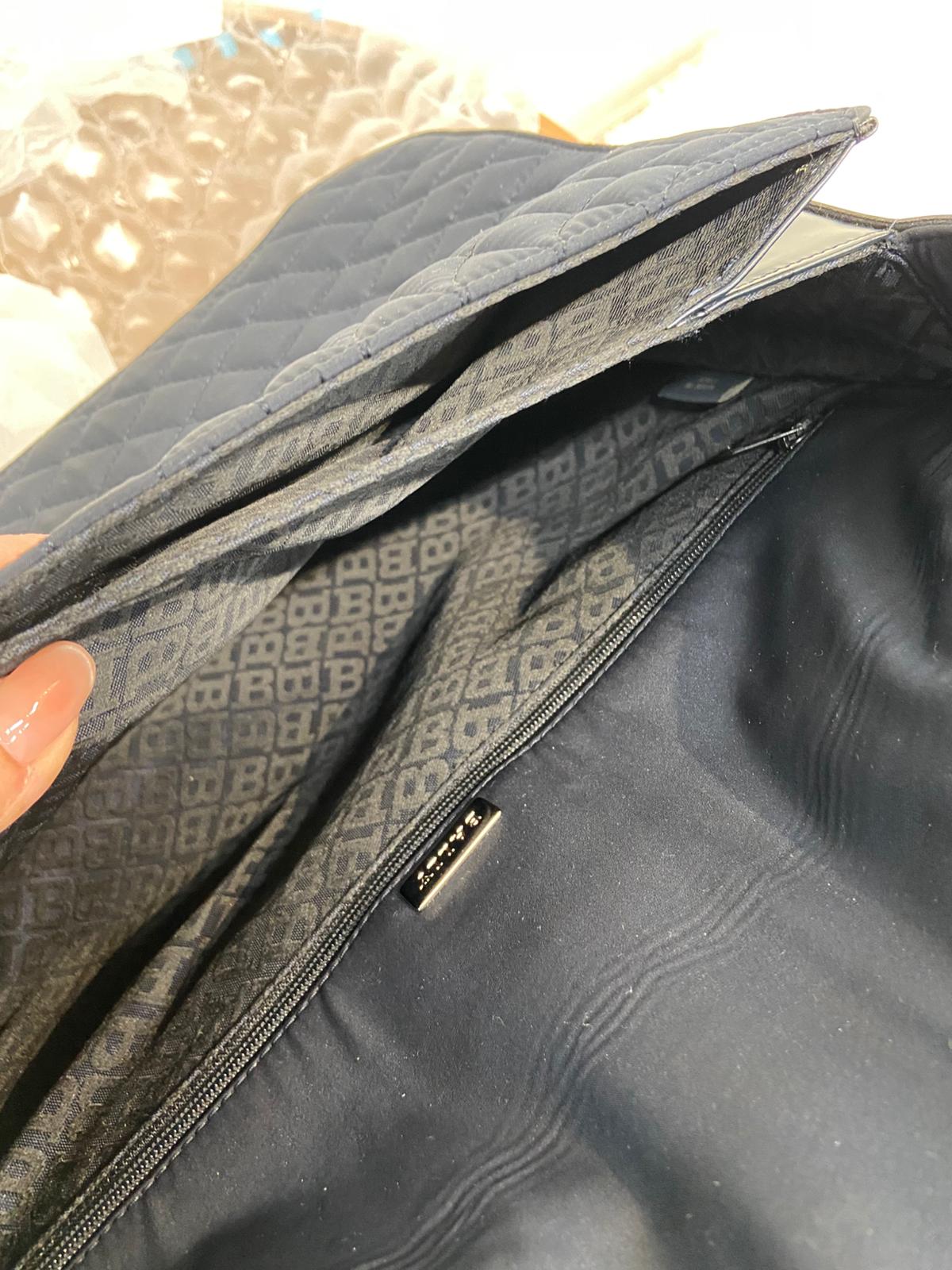 Bally 黑銀菱格單肩袋