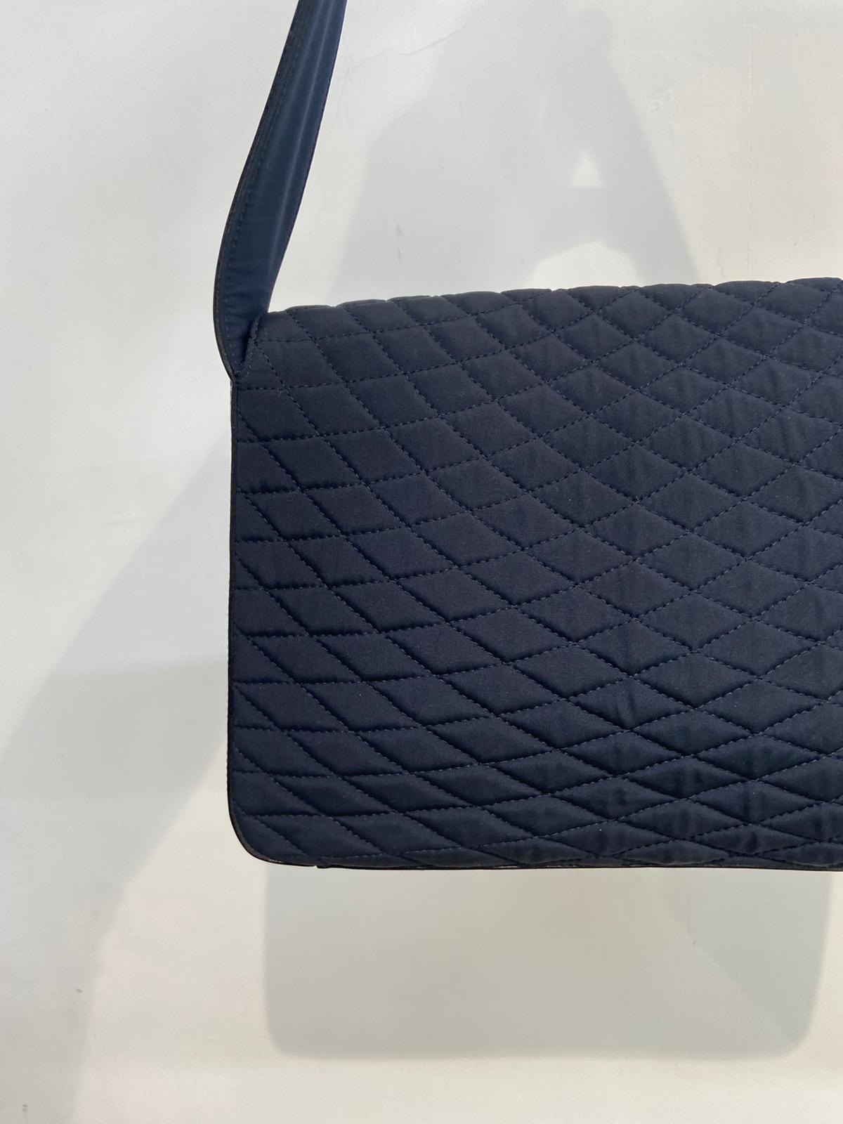 Bally 黑銀菱格單肩袋
