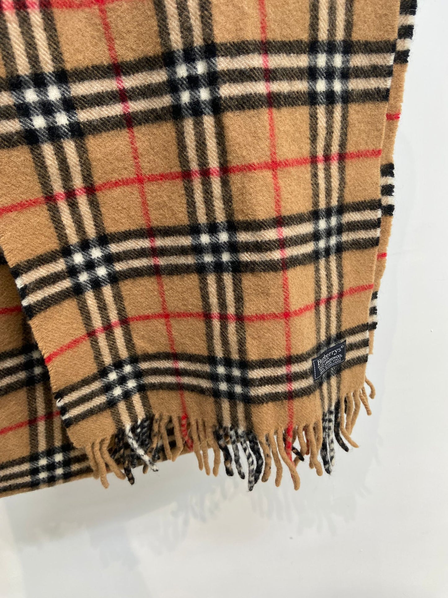 Burberry 駝色 格仔羊毛頸巾
