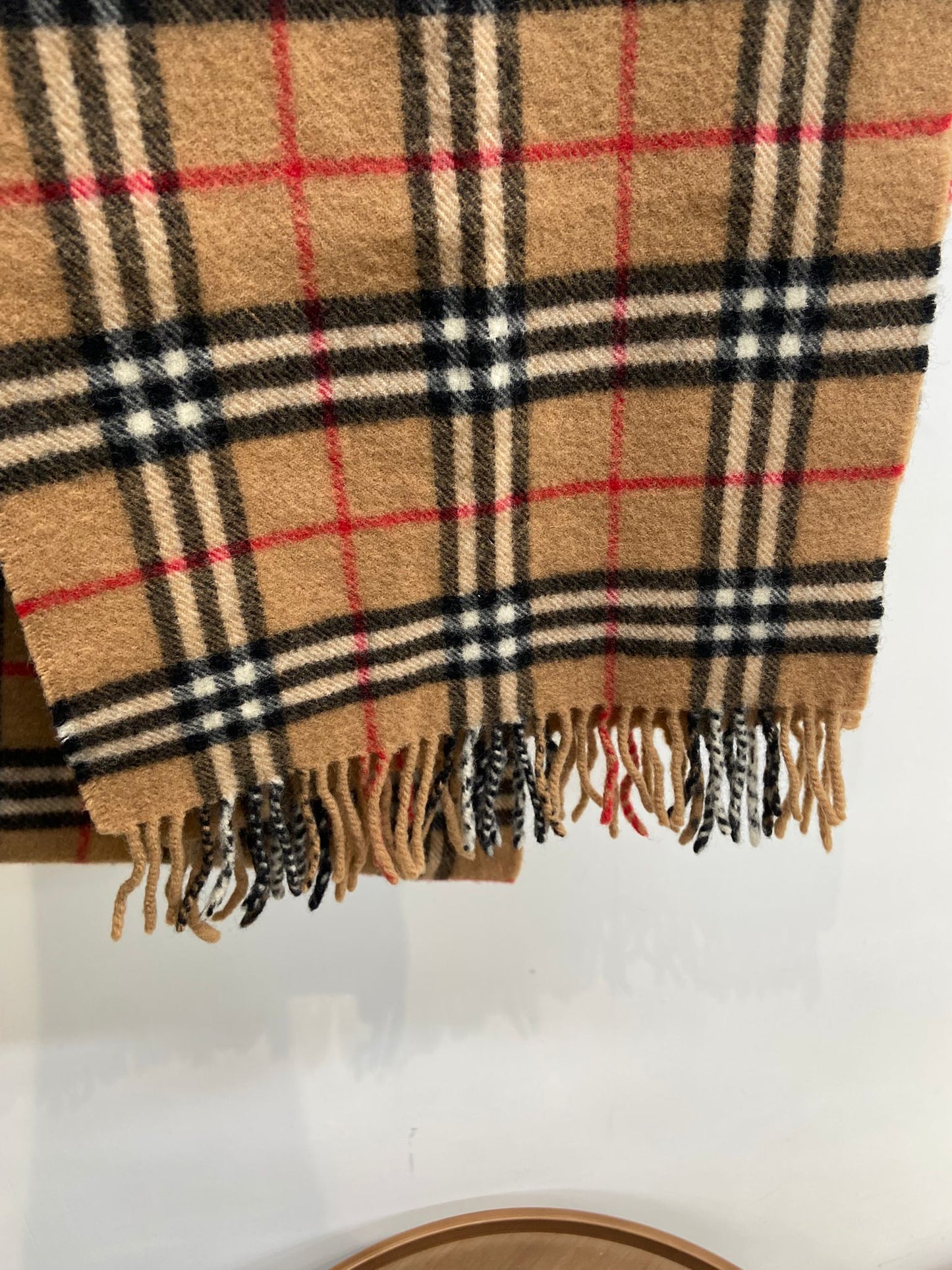 Burberry 駝色 格仔羊毛頸巾