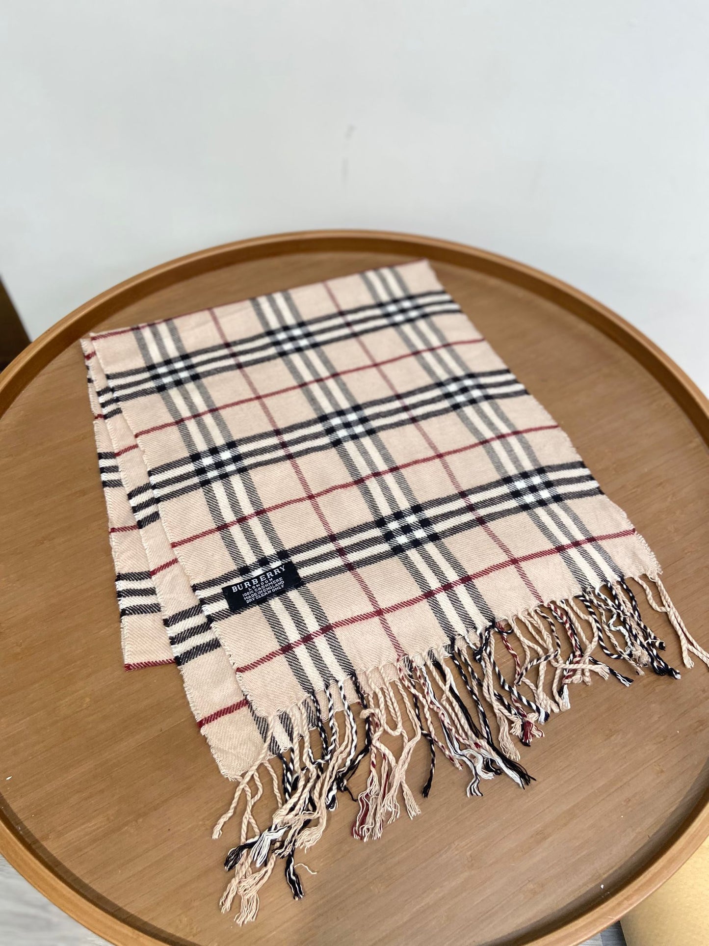 Burberry 米色 格仔羊絨頸巾