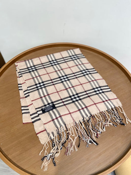 Burberry 米色 格仔羊絨頸巾